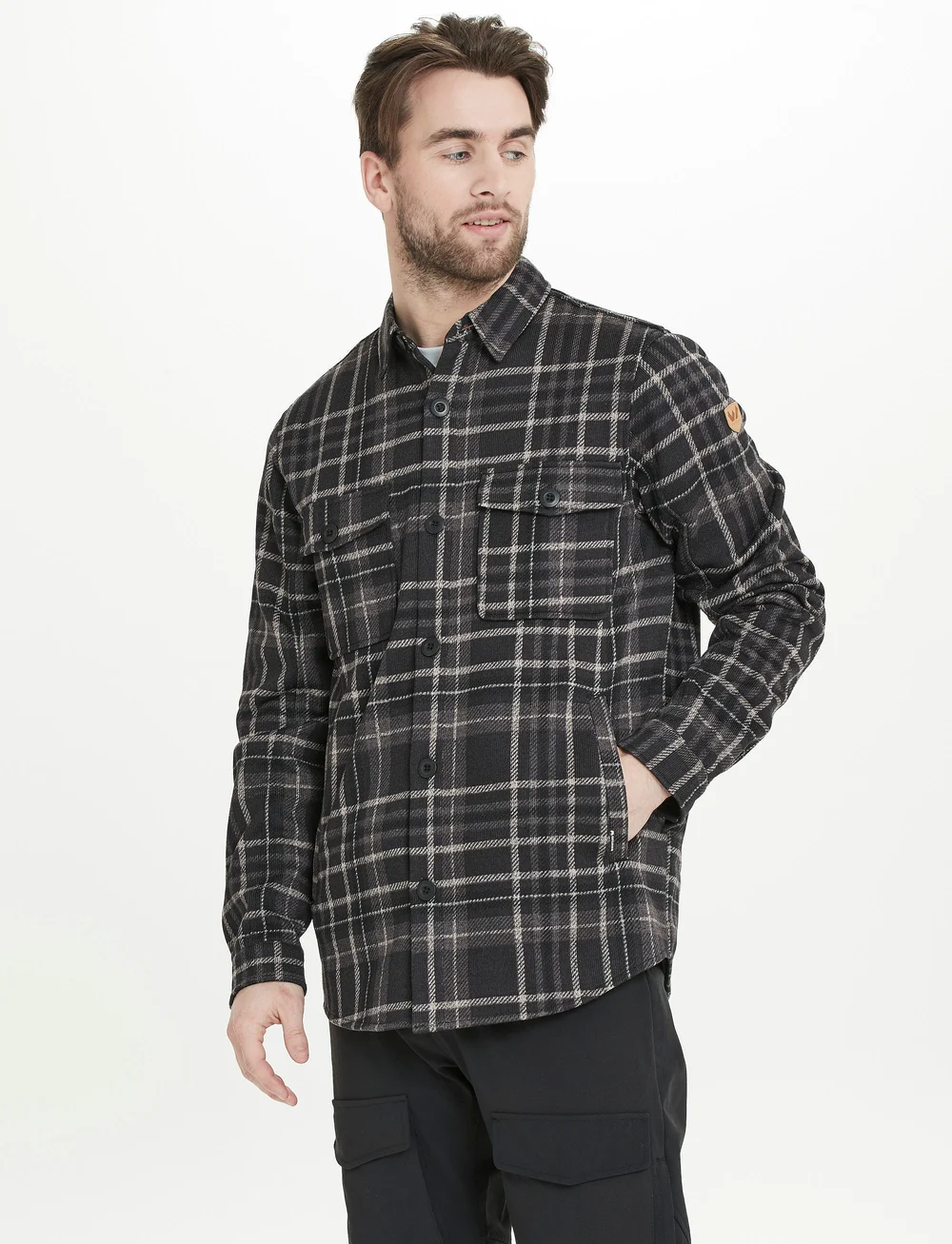 Whistler - Dewey M Checked Fleece Shirt - oberteile & t-shirts - black - 0