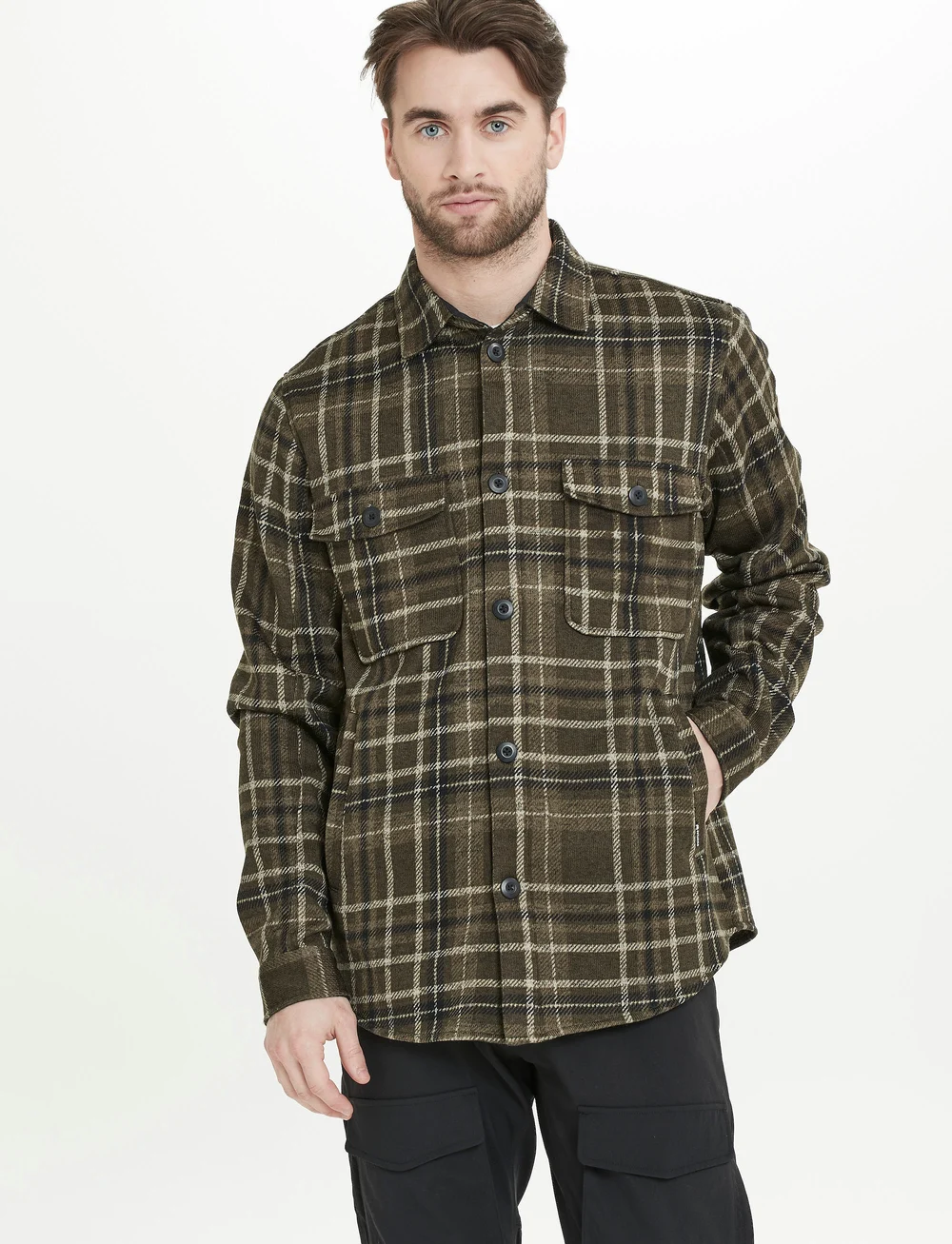 Whistler - Dewey M Checked Fleece Shirt - tops & t-shirts - forest night - 0