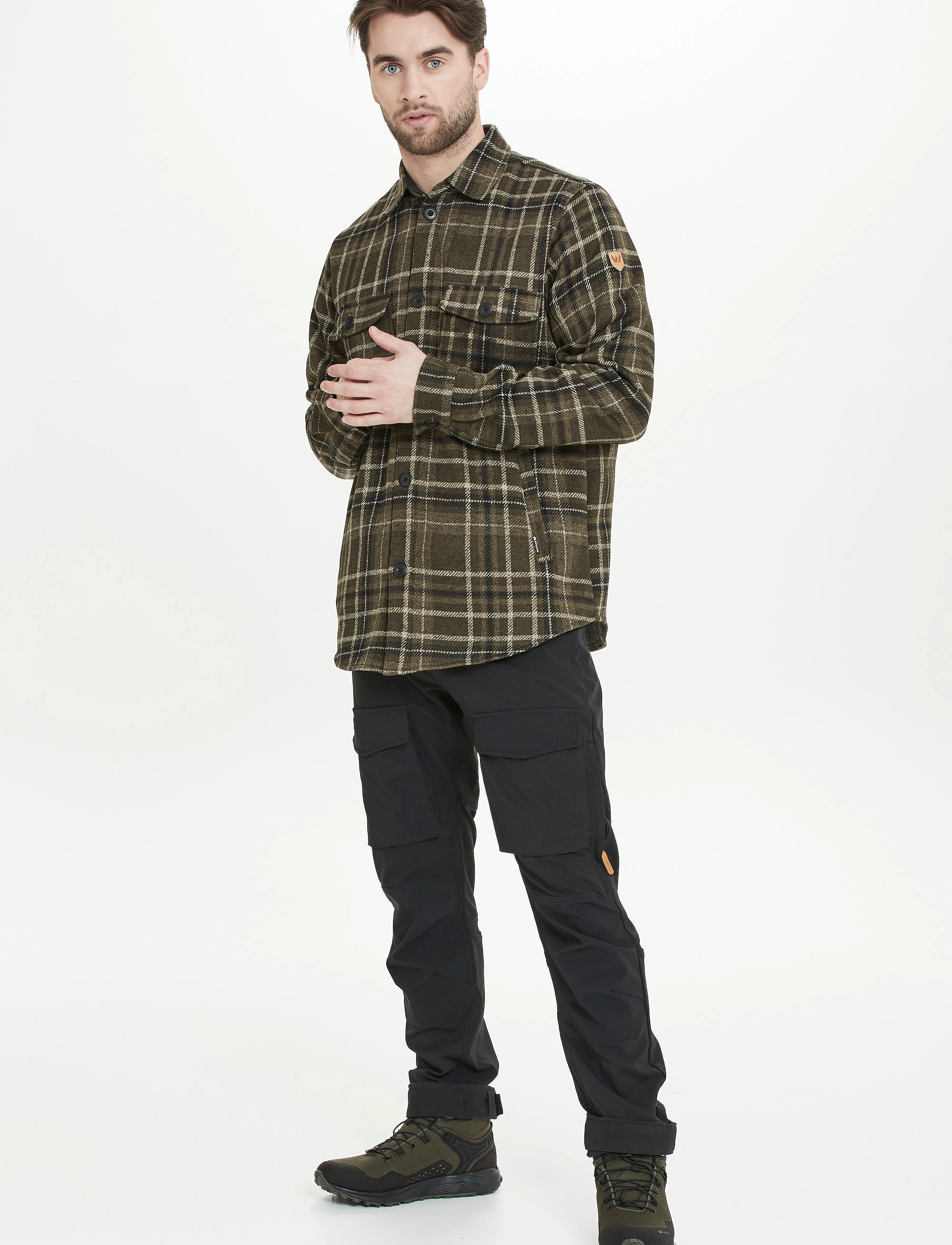 Whistler - Dewey M Checked Fleece Shirt - forest night - 3