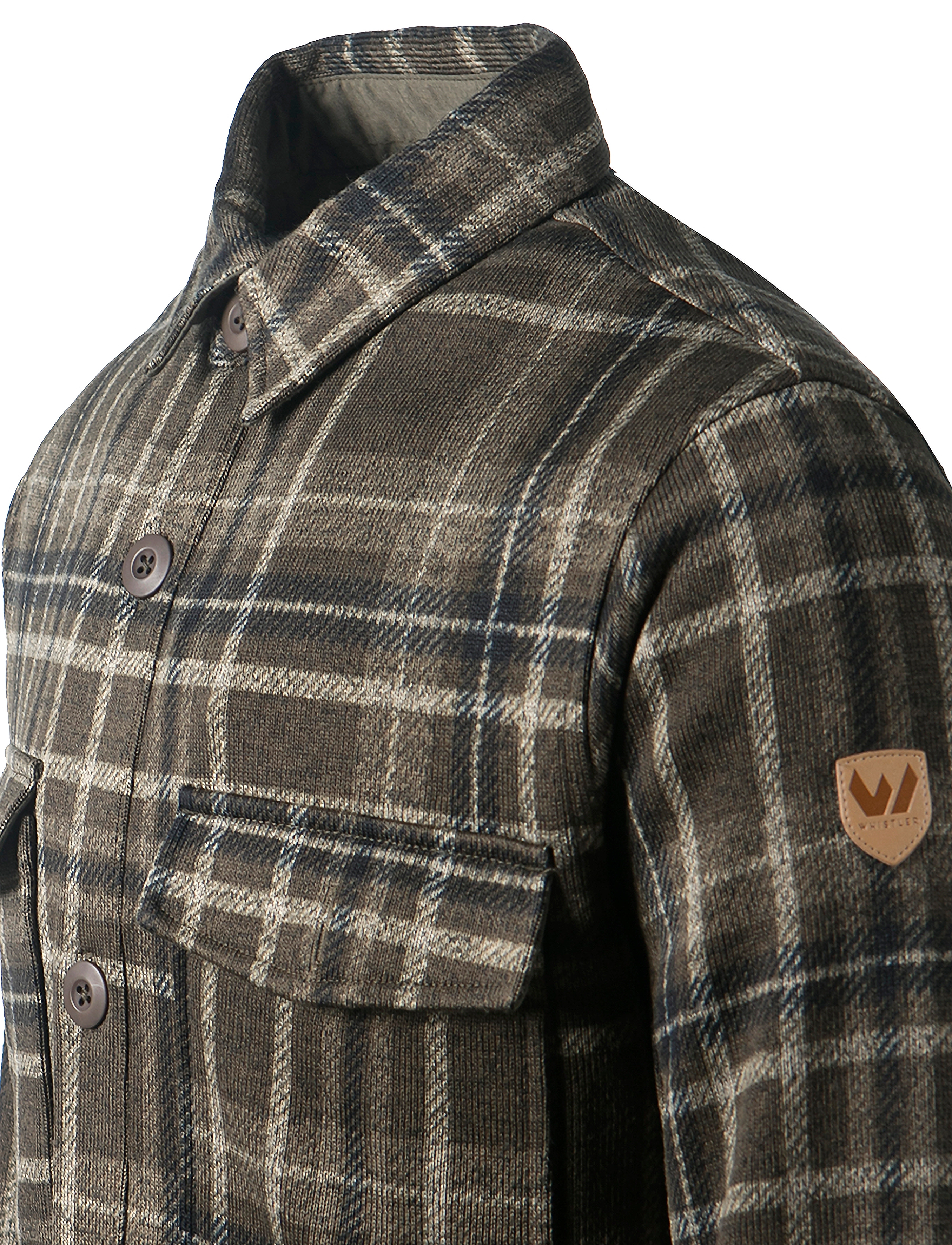 Whistler - Dewey M Checked Fleece Shirt - forest night - 3