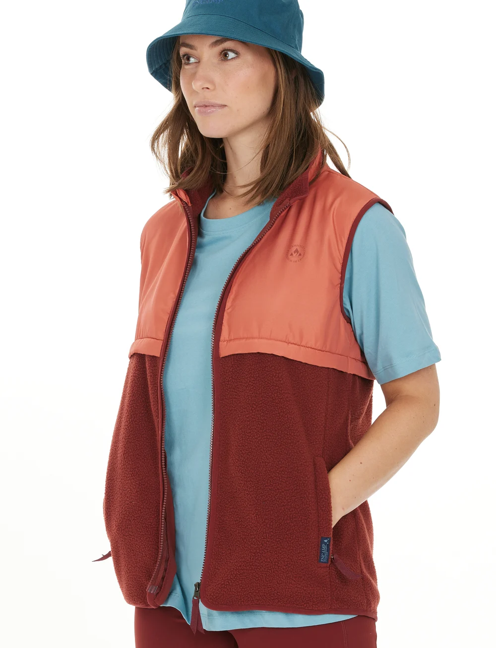 Whistler - Oak W Teddy Vest - overtøj - madder brown - 0