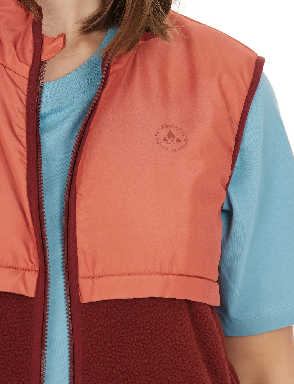 Whistler - Oak W Teddy Vest - overtøj - madder brown - 5