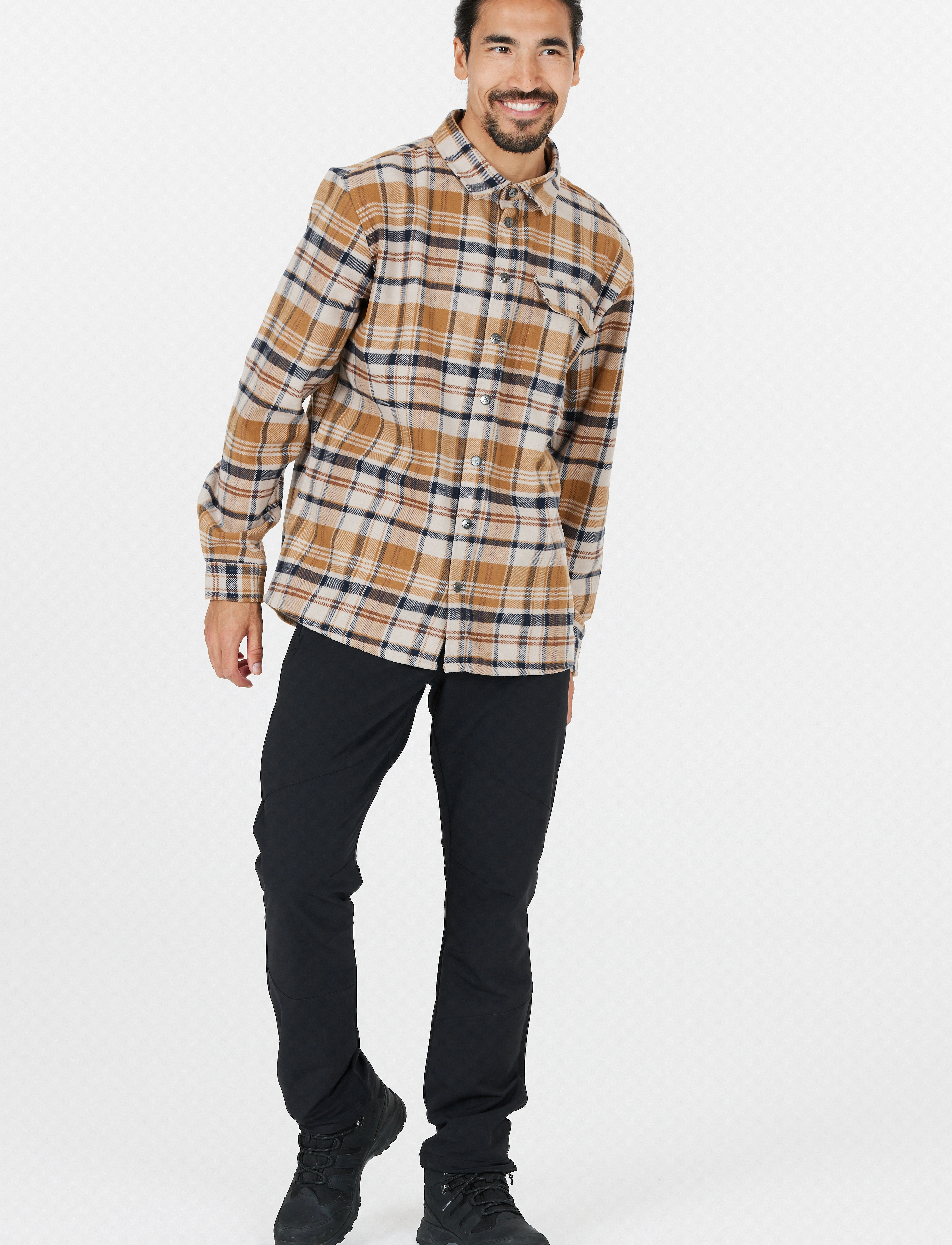 Whistler - Wolfhard M Checked Fleece Shirt - simply taupe - 5