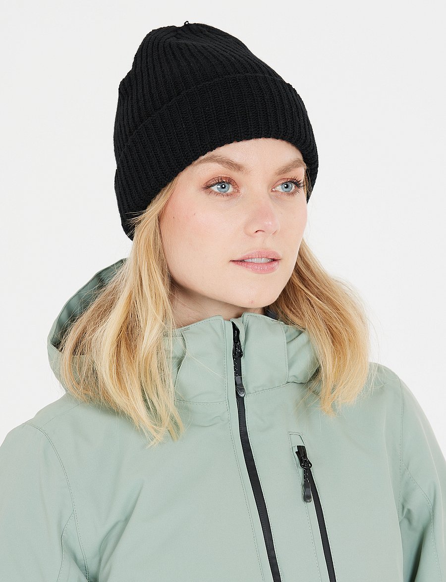 Whistler - Tofino Knitted Wool Hat - mössor - black - 5