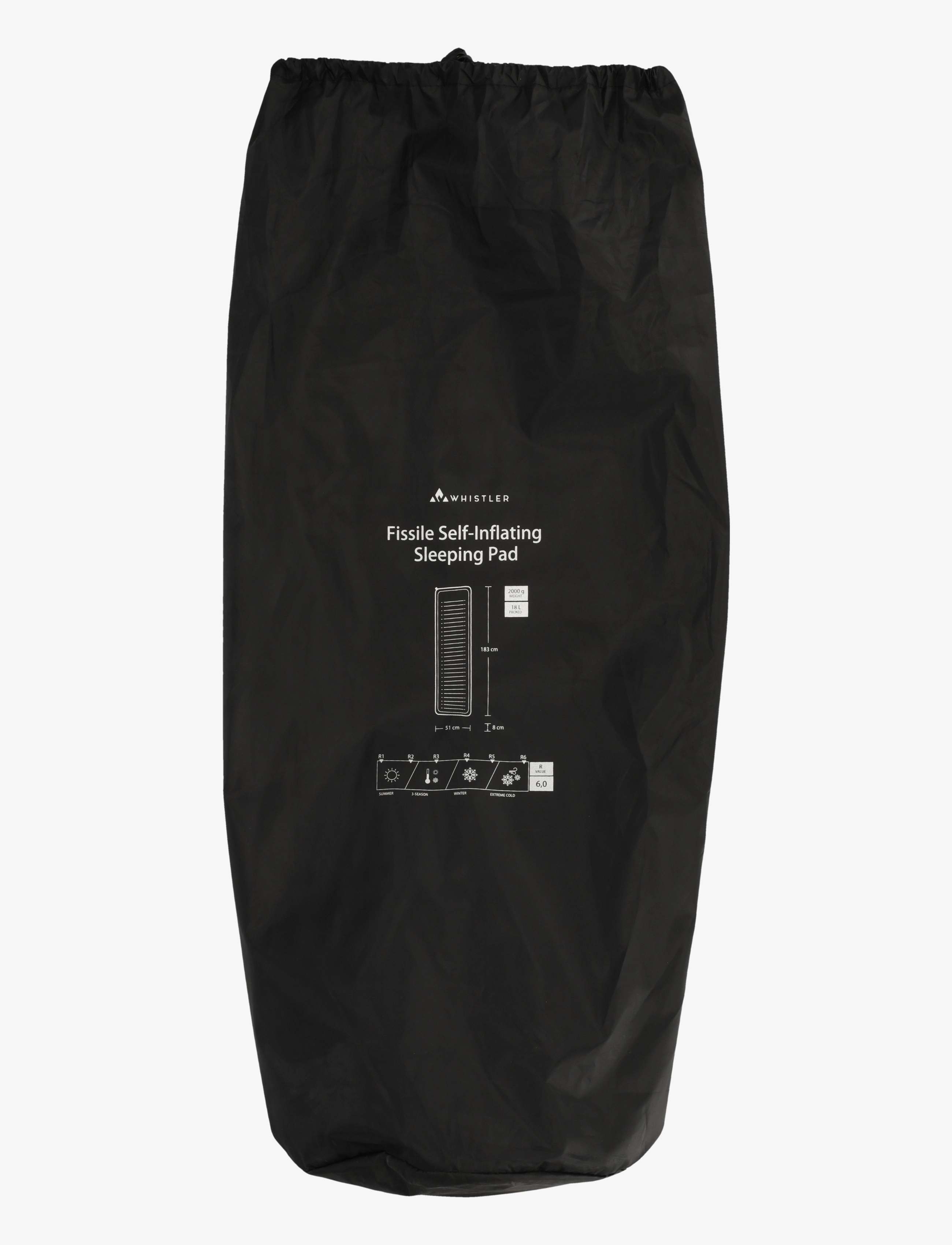 Whistler - Fissile 8cm Self-Inflating Sleeping - utstyr til fjelltur - black - 3