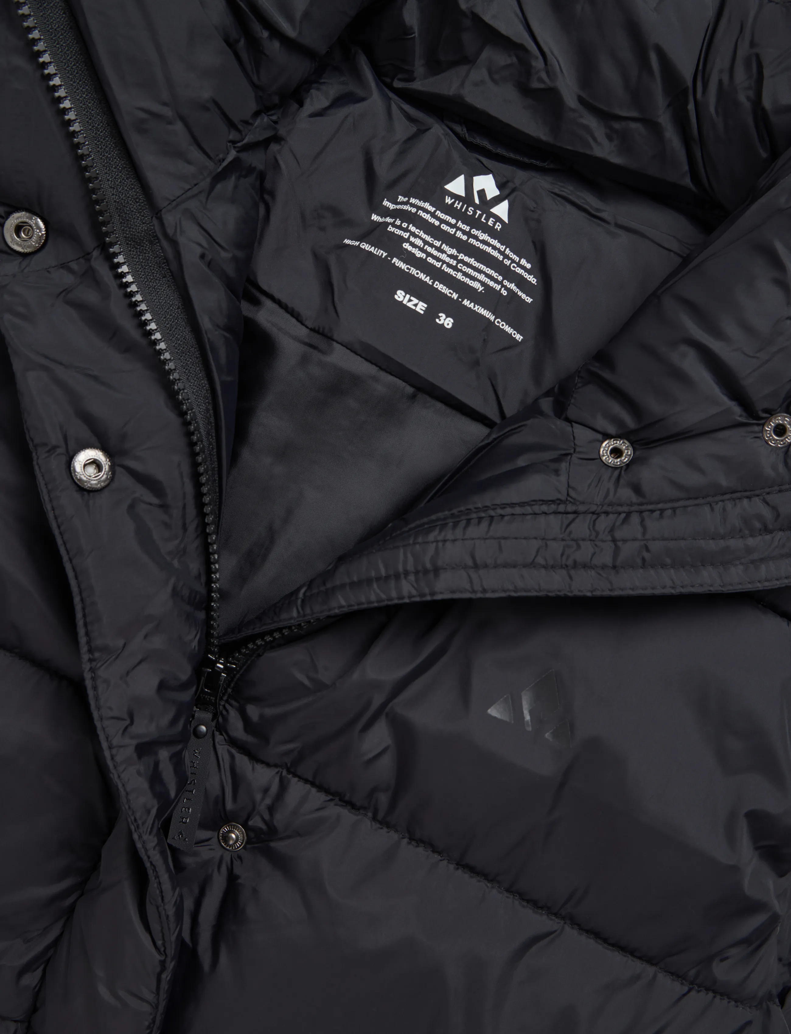 Whistler - Amaretto W Long Puffer Vest - outdoor - black - 2