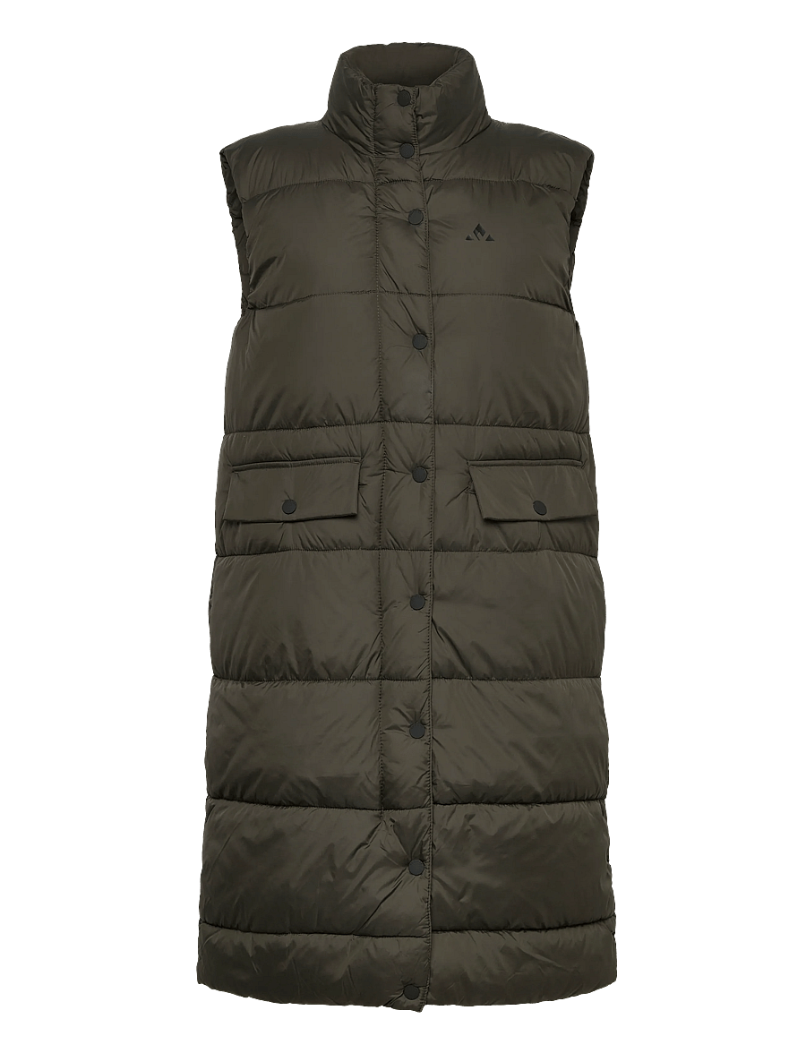Whistler - Amaretto W Long Puffer Vest - overtøj - black ink - 0