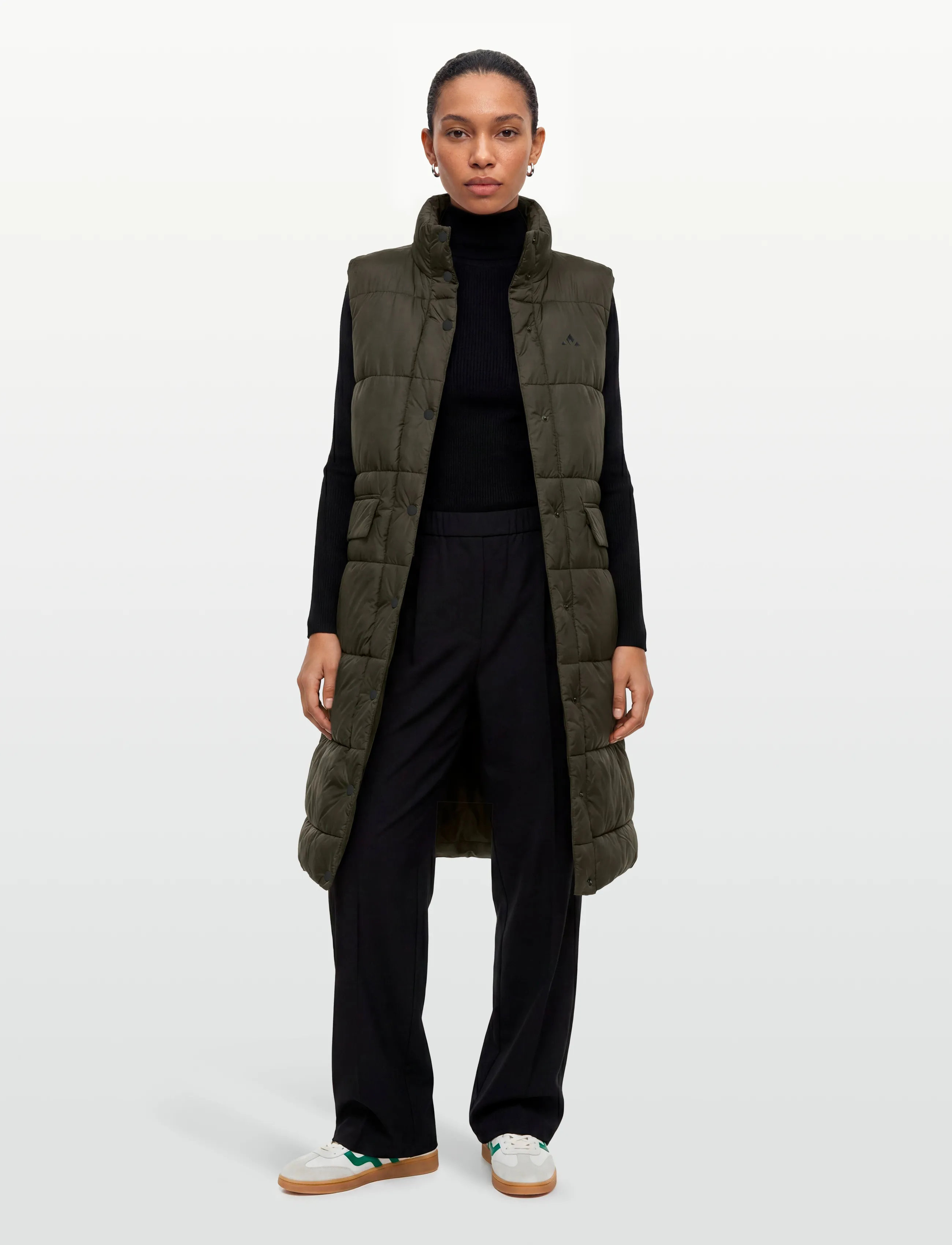 Whistler Amaretto W Long Puffer Vest, Kvinder, Lang Puffer Vest, Kakigrøn, Str: 42