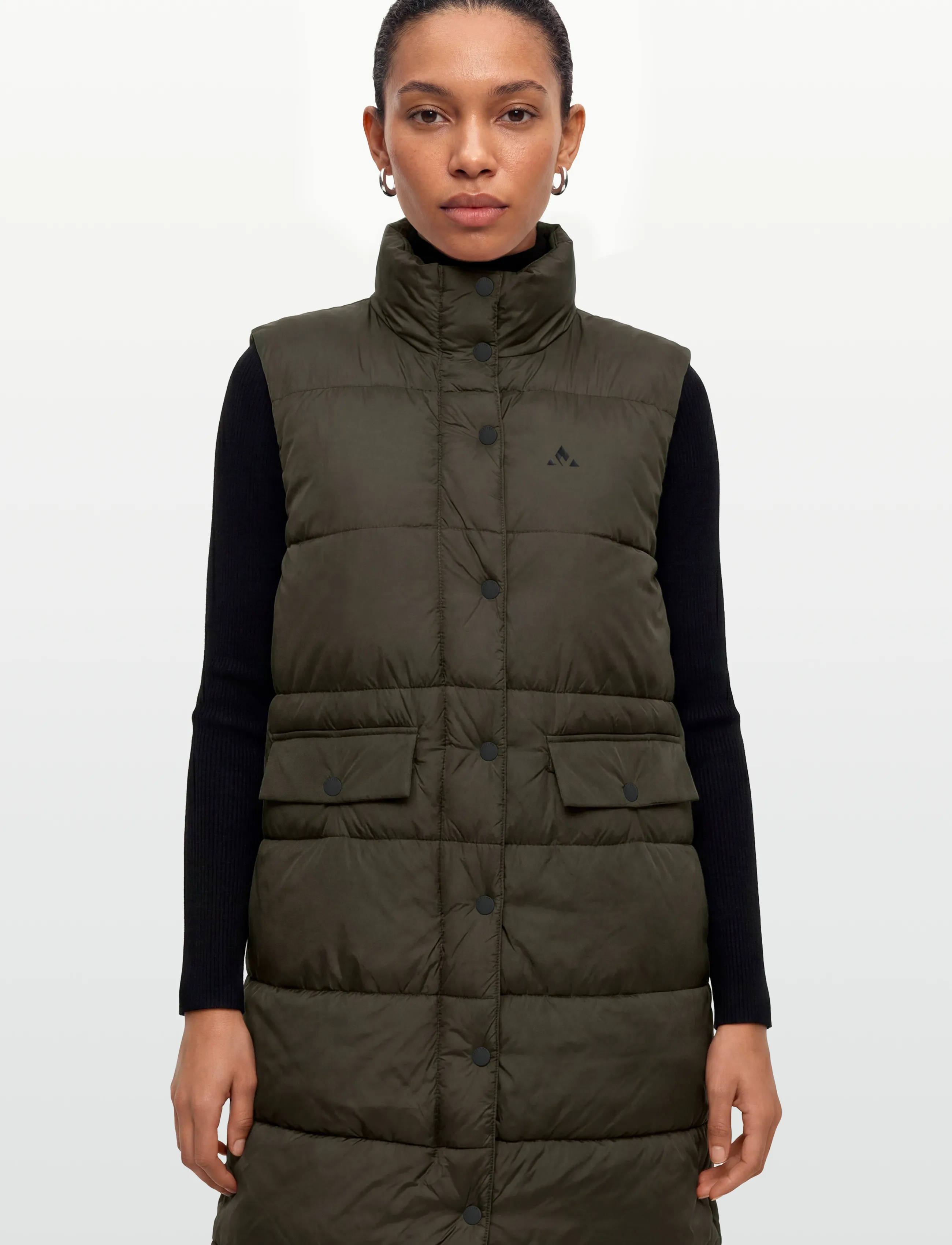 Whistler - Amaretto W Long Puffer Vest - ytterkläder - black ink - 3