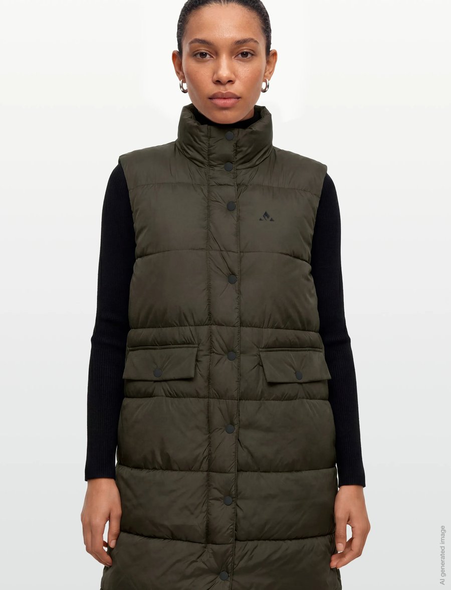 Whistler - Amaretto W Long Puffer Vest - ytterkläder - black ink - 3