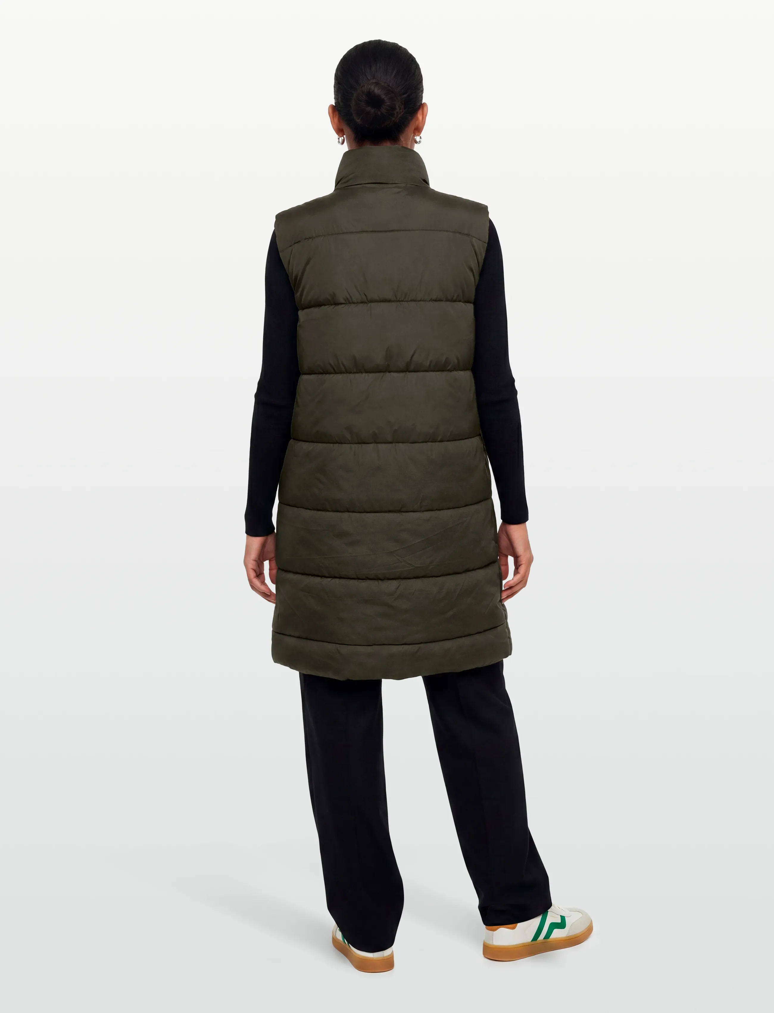 Whistler - Amaretto W Long Puffer Vest - ytterkläder - black ink - 4