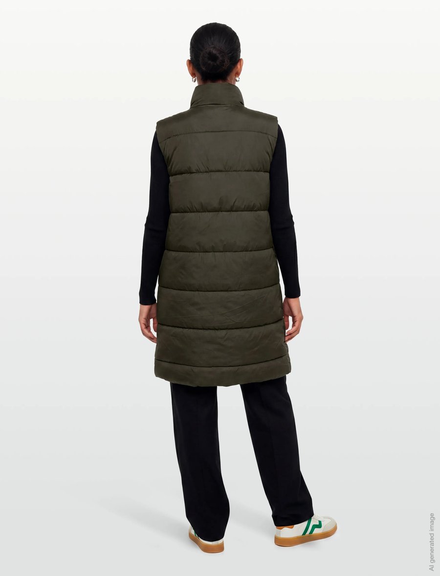 Whistler - Amaretto W Long Puffer Vest - ytterkläder - black ink - 4