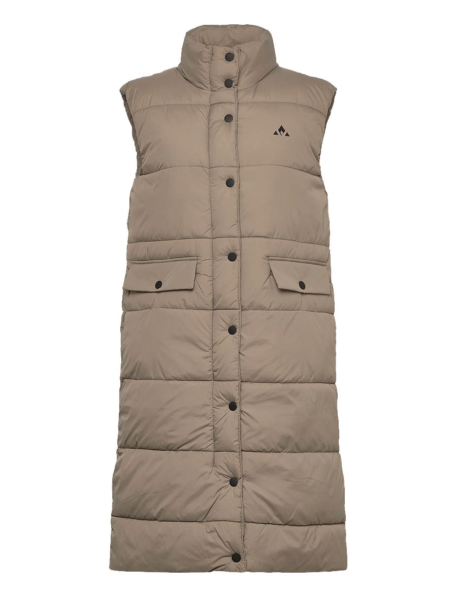 Whistler - Amaretto W Long Puffer Vest - overtøj - fallen rock - 0