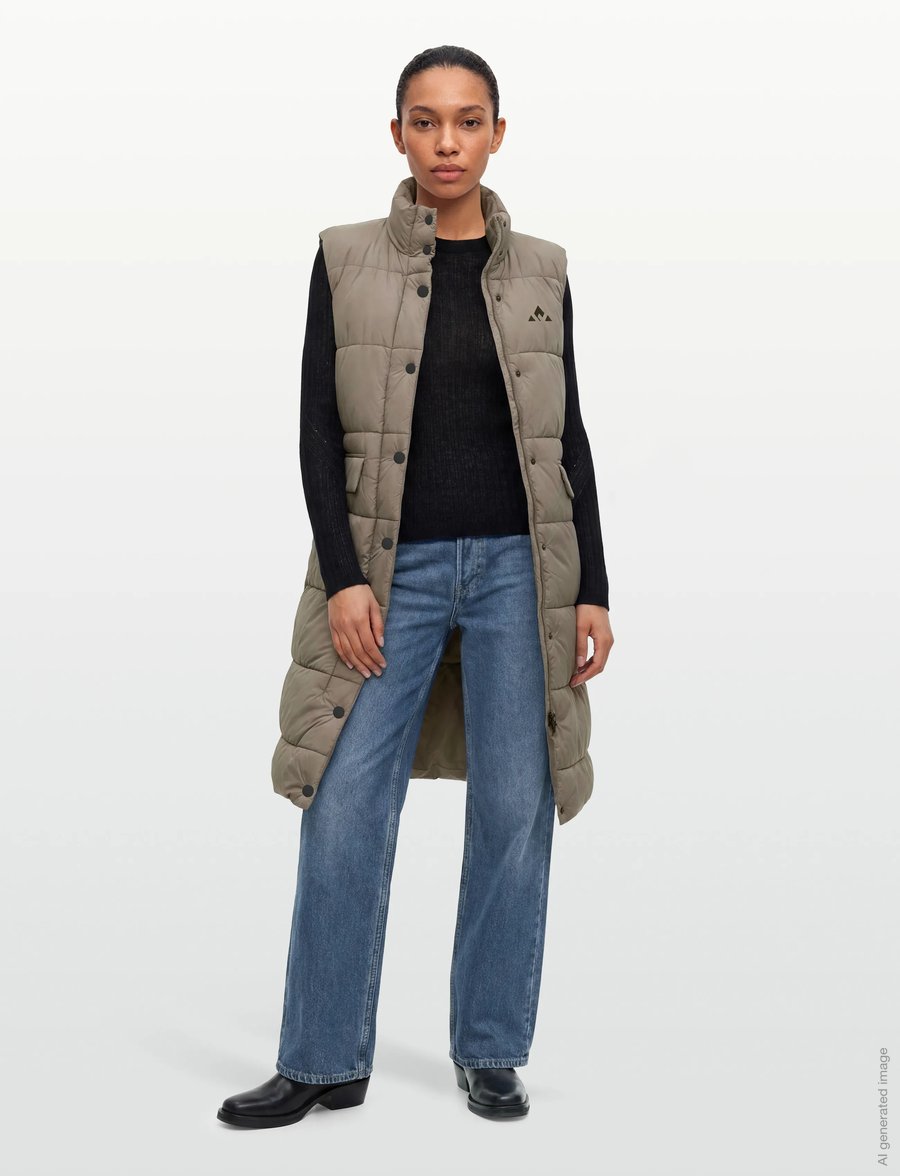 Whistler - Amaretto W Long Puffer Vest - outdoor - fallen rock - 0