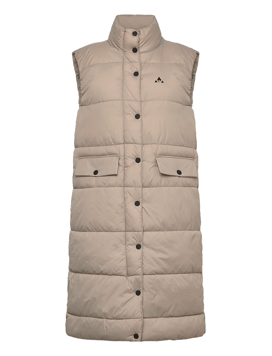 Whistler - Amaretto W Long Puffer Vest - overtøj - simply taupe - 0