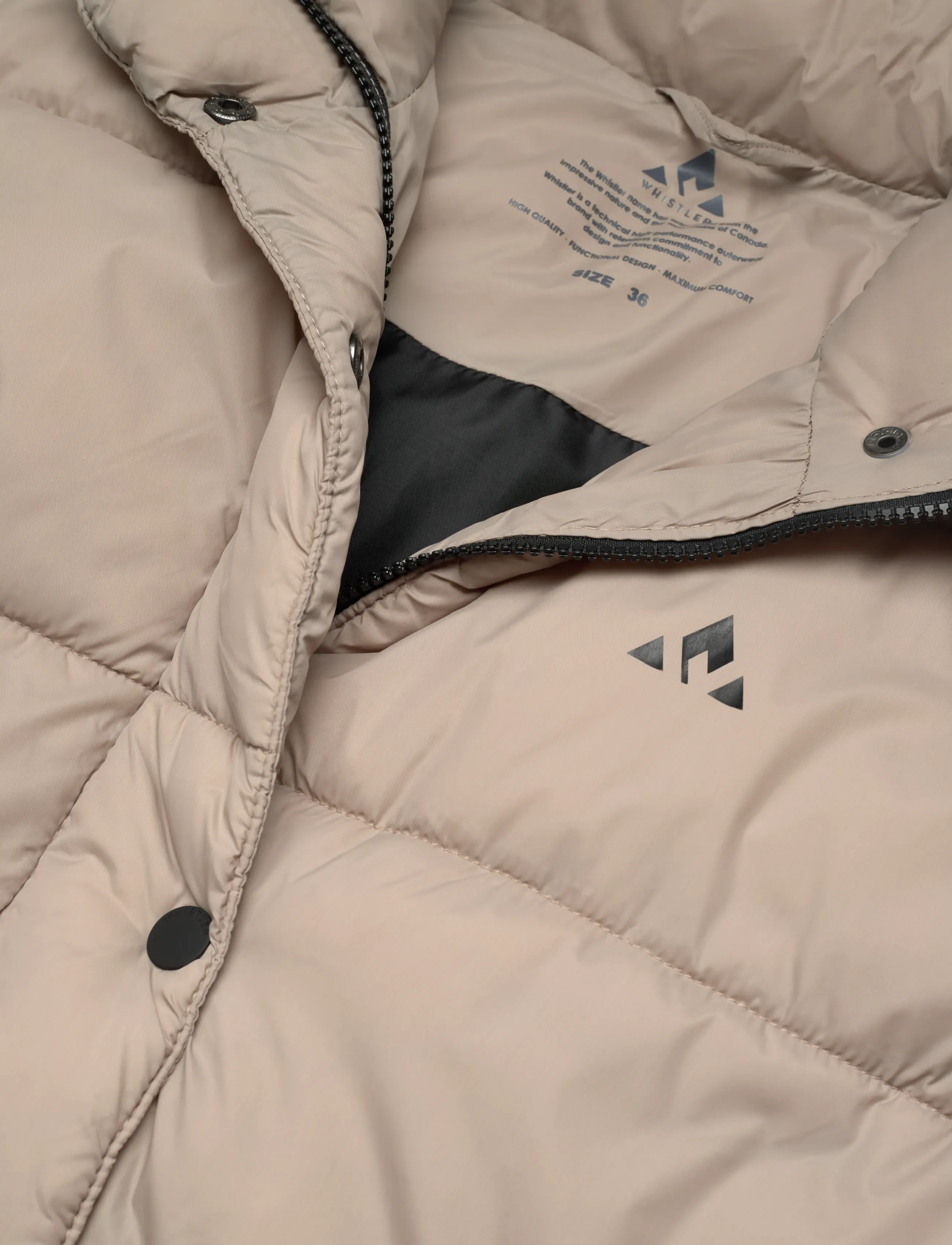 Whistler - Amaretto W Long Puffer Vest - overtøj - simply taupe - 2