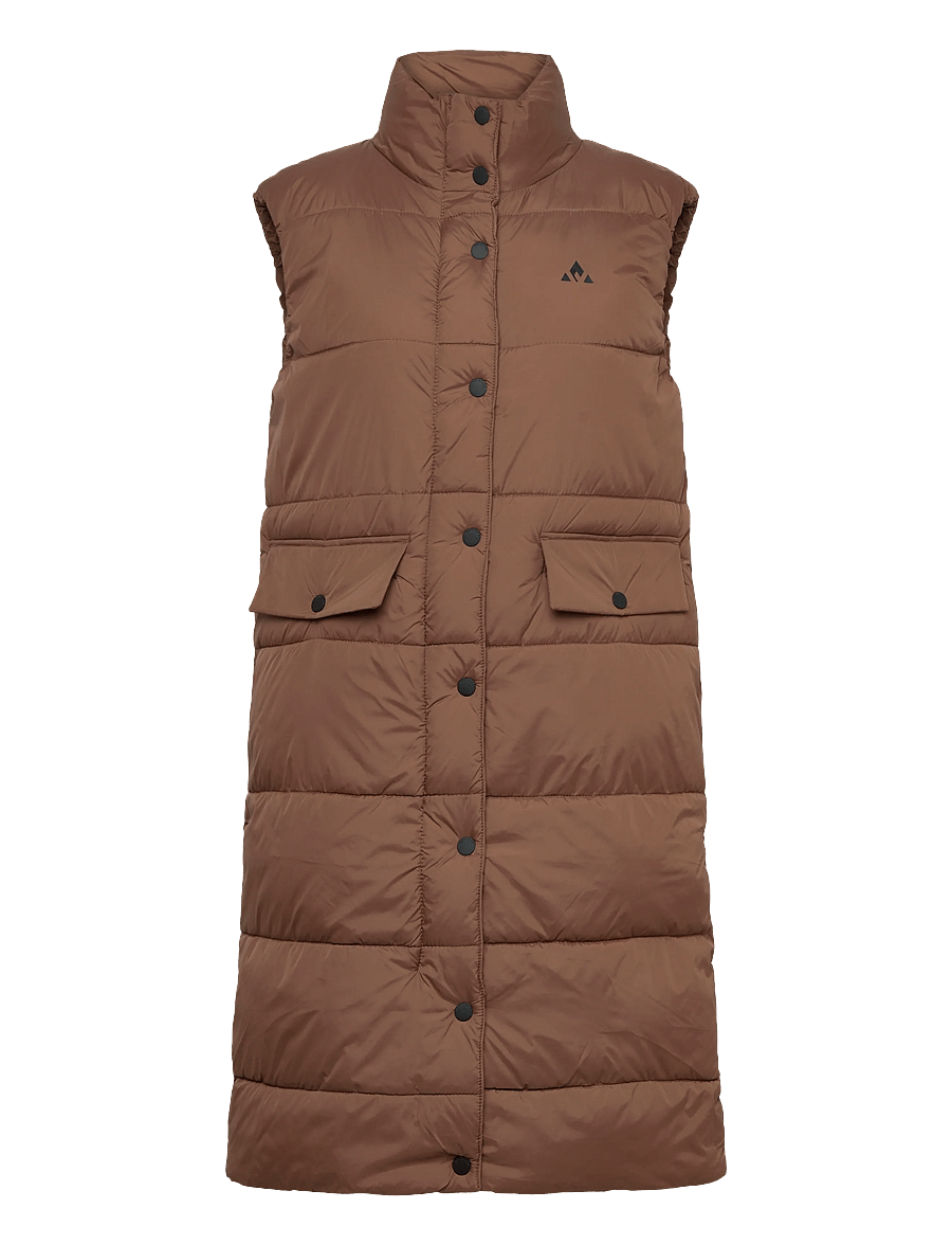 Whistler - Amaretto W Long Puffer Vest - overtøj - soft silt - 0