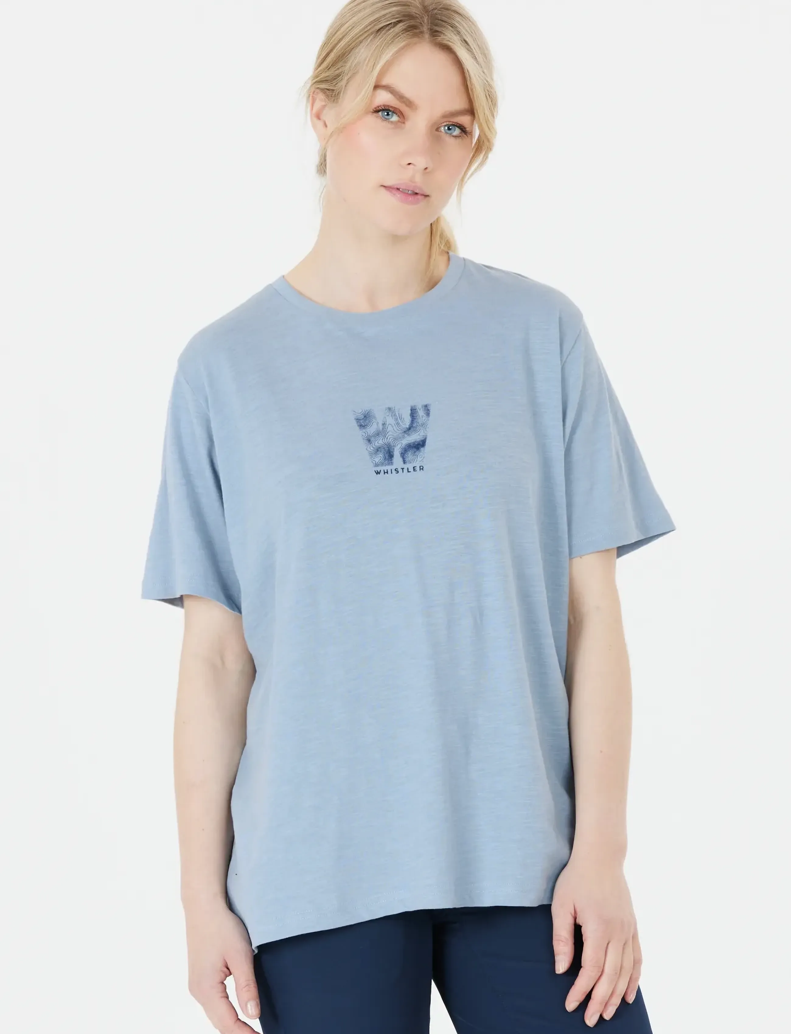 Whistler Hockley W Printed Tee, Kvinder, Printet T-Shirt, Blå, Str: 42