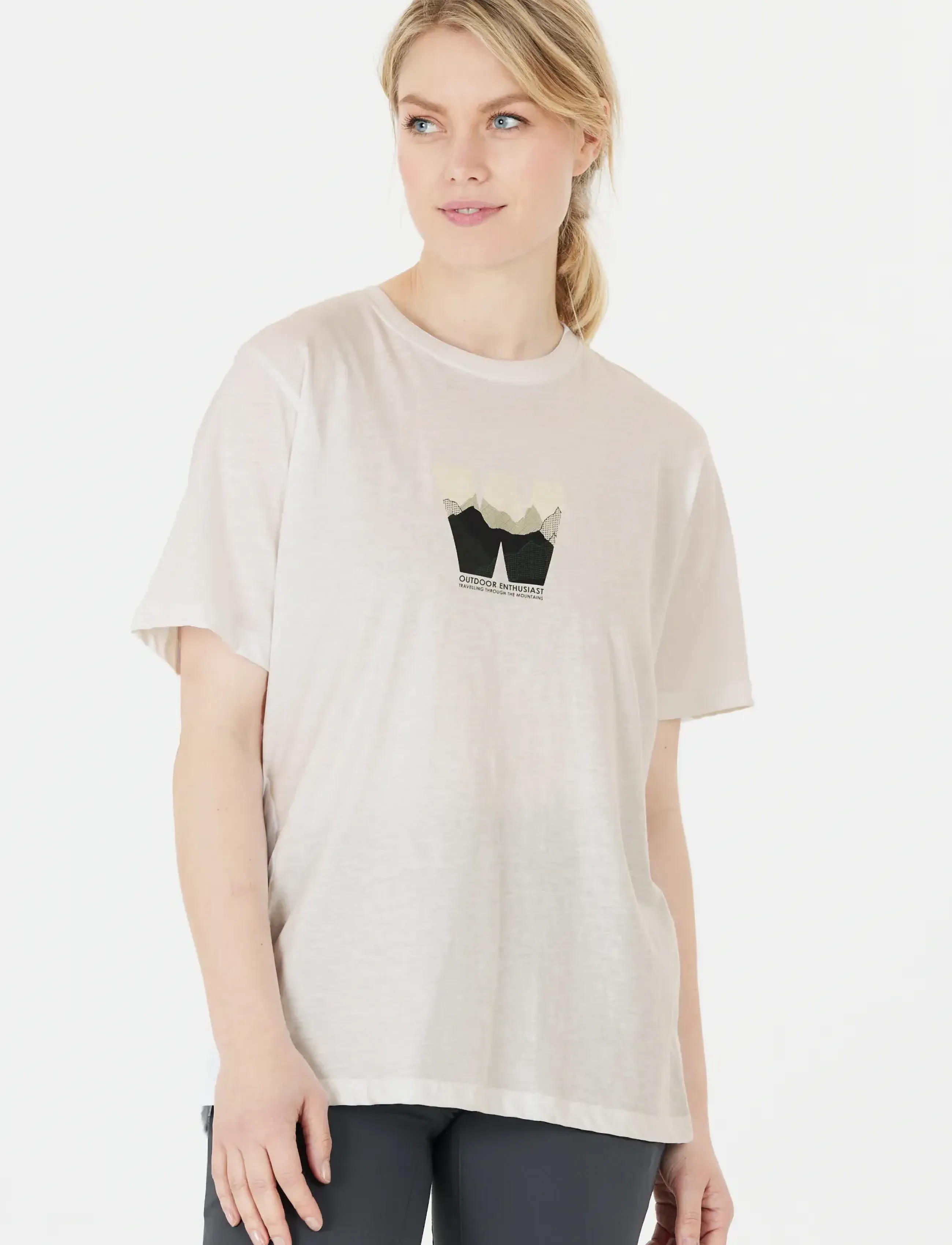 Whistler Hockley W Printed Tee, Kvinder, Printet T-Shirt, Hvid, Str: 38