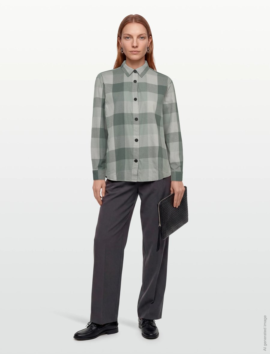Whistler - Riglet W Chequered Shirt - skjorter - slate gray - 0