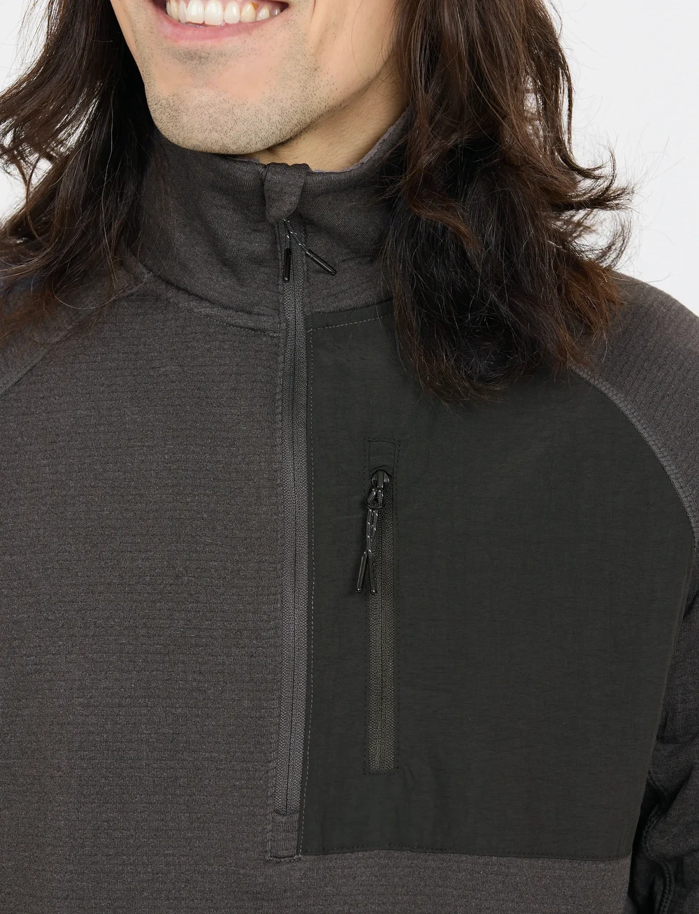 Whistler - Helge M Half Zip Midlayer - fleece en midlayers - dark grey melange - 0