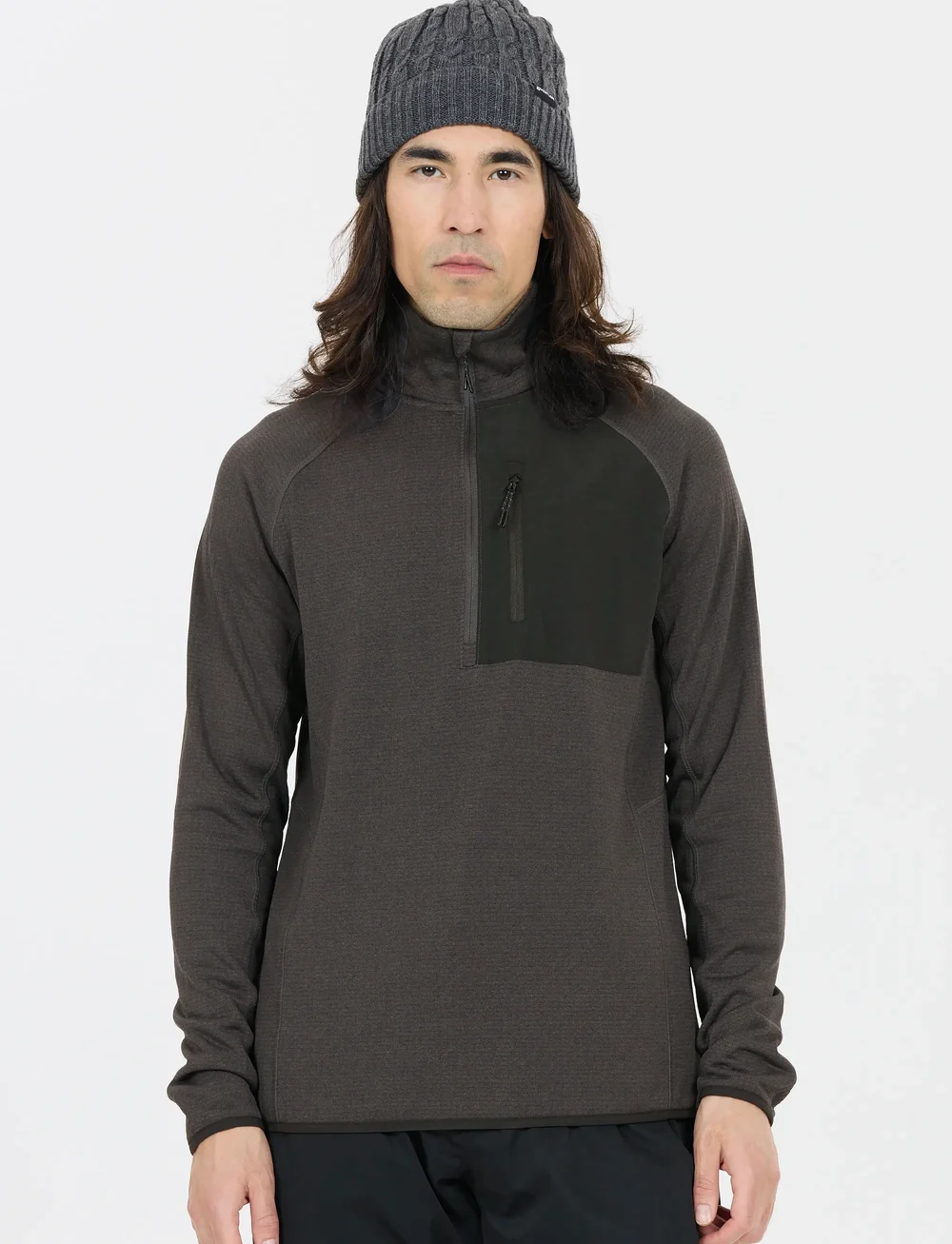 Whistler - Helge M Half Zip Midlayer - fleece og mellemlag - dark grey melange - 5