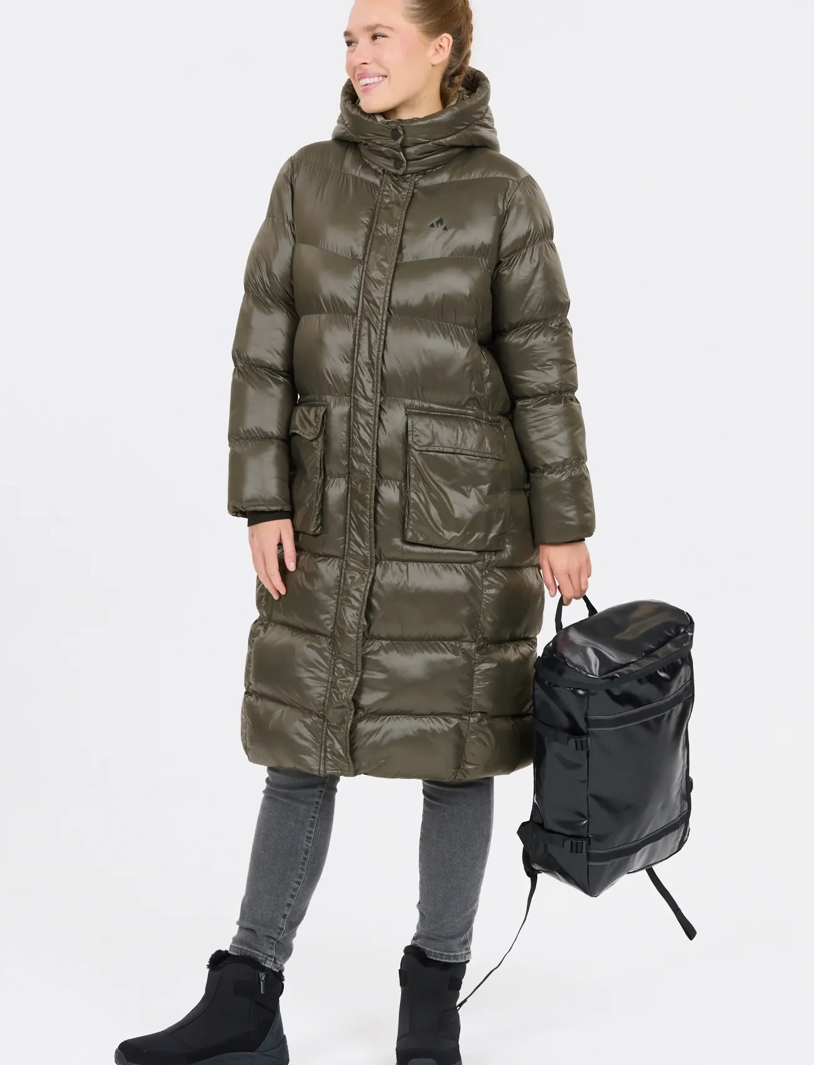 Whistler Lakewood W Long Puffer Jacket, Kvinder, Lang Pufferjakke, Kakigrøn, Str: 40