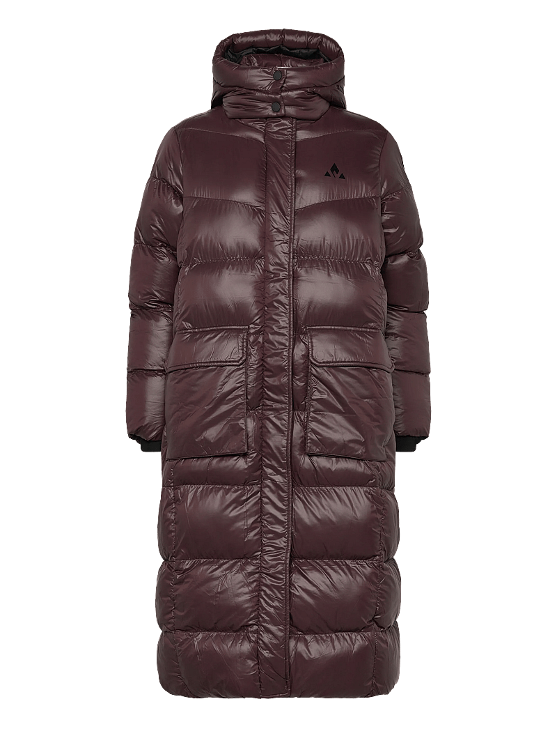 Whistler - Lakewood W Long Puffer Jacket - dunjakker - fudge - 1