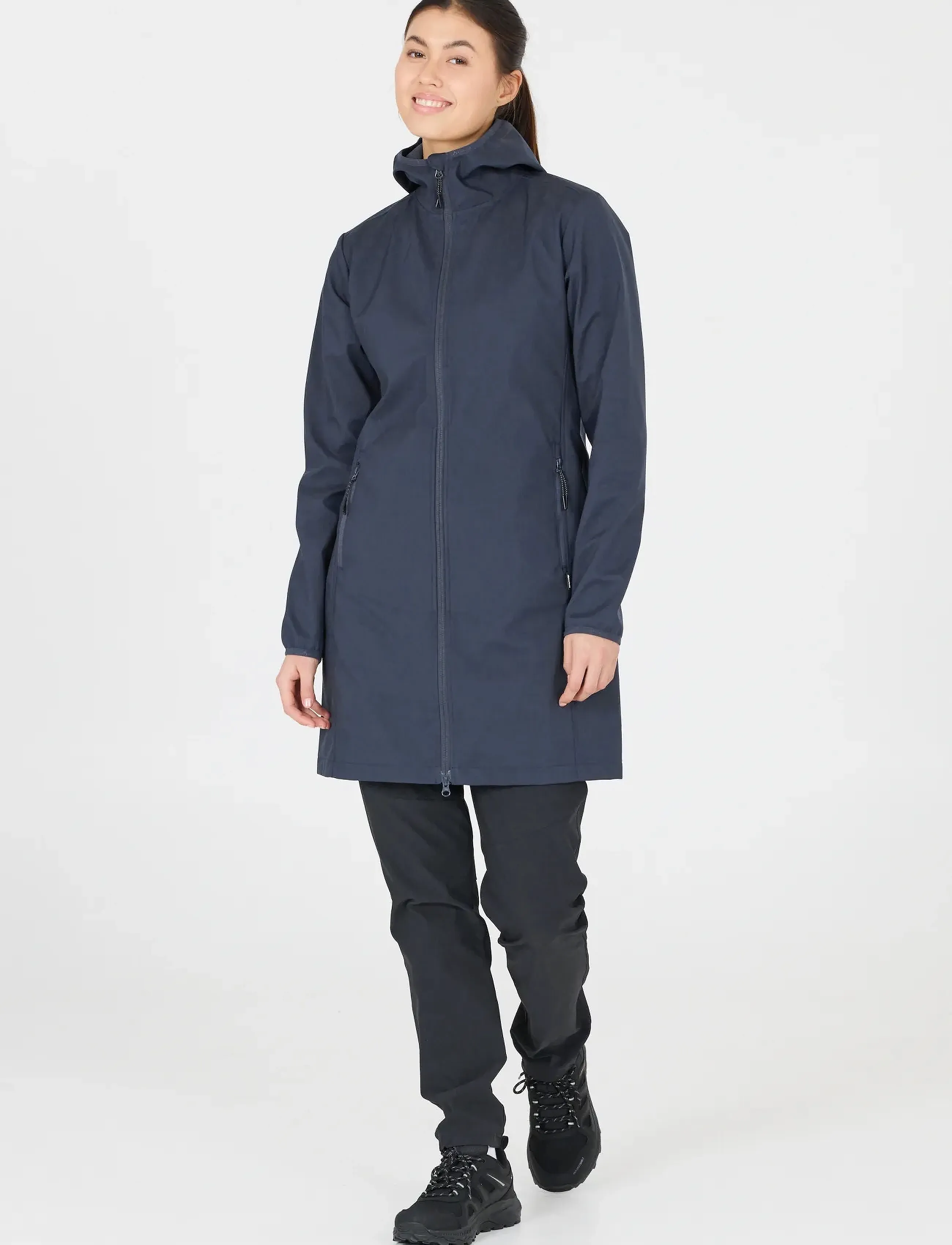 Whistler - Luango W Long Softshell Jacket - parka stiliaus paltai - navy blazer - 5