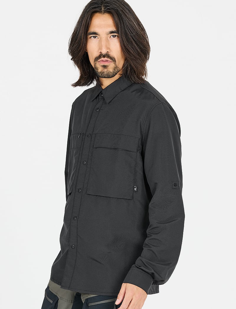 Whistler - Elm M L-S Shirt - toppe & t-shirts - black - 0
