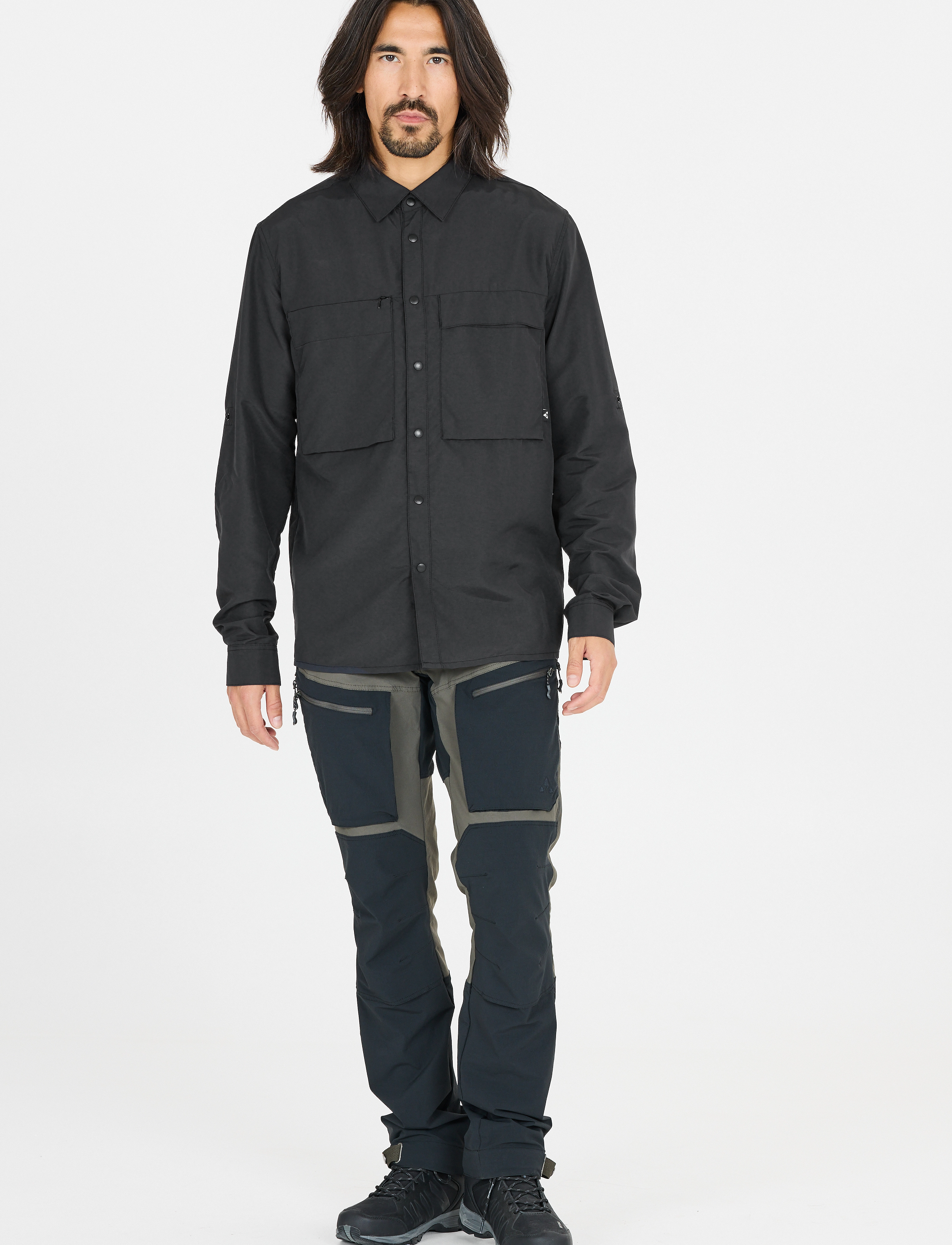 Whistler Elm M L-S Shirt - Tänavastiil - BLACK / black