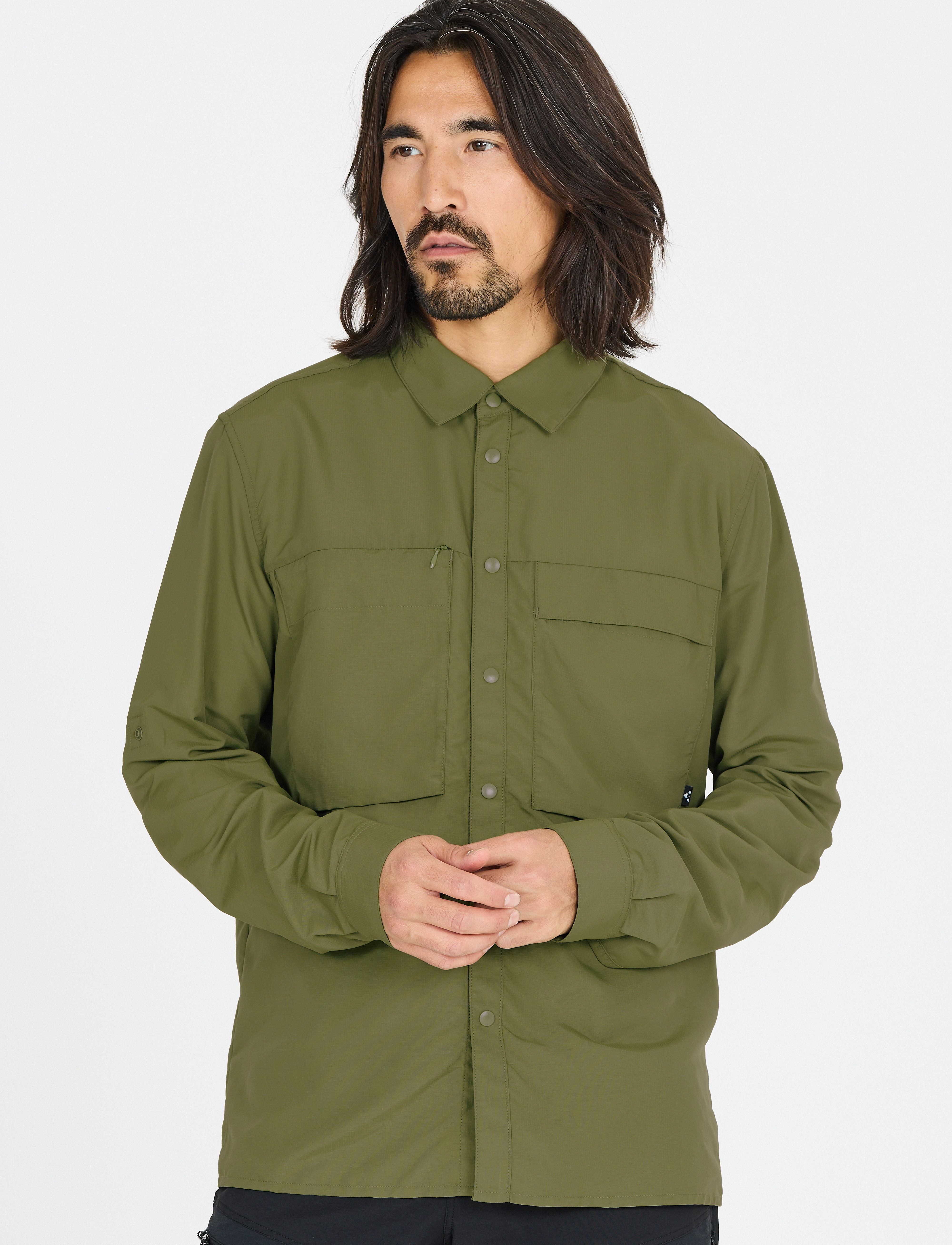 Whistler Elm M L-S Shirt, XXL, Sport Oberteile, Khakigrün - Shirts, Männerswear