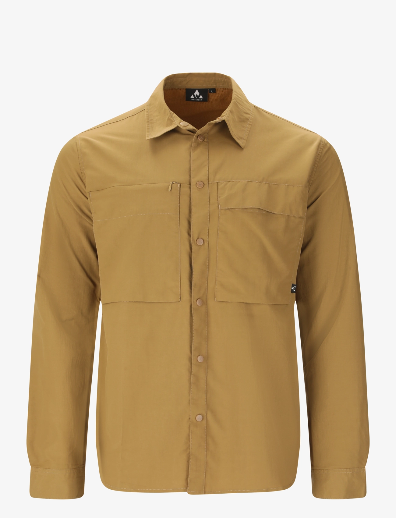 Whistler - Elm M L-S Shirt - toppe & t-shirts - dull gold - 1