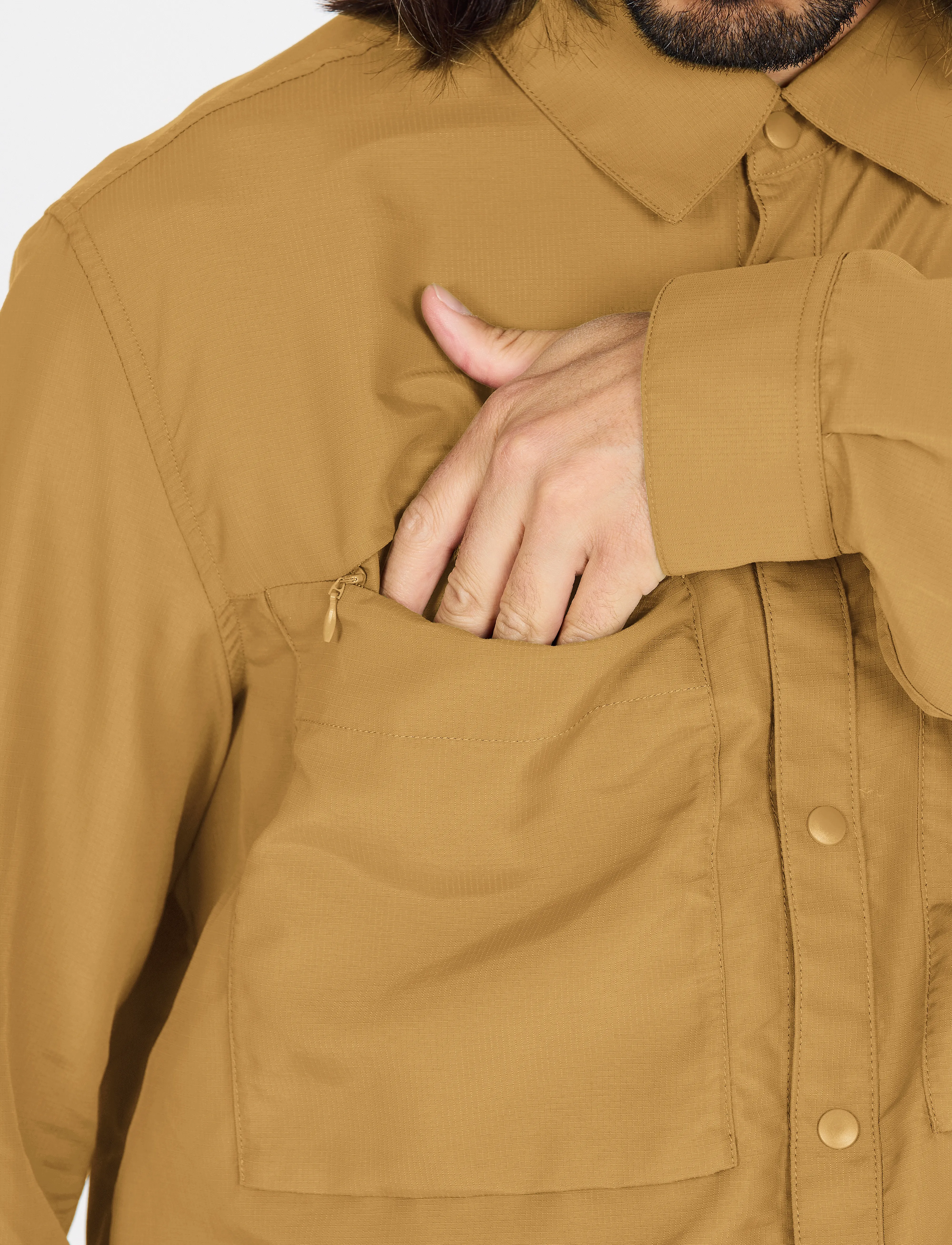 Whistler - Elm M L-S Shirt - toppe & t-shirts - dull gold - 5