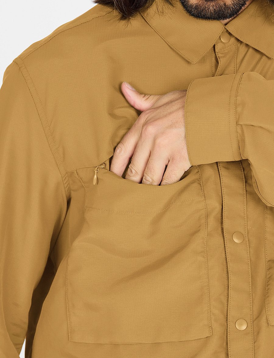 Whistler - Elm M L-S Shirt - toppe & t-shirts - dull gold - 5