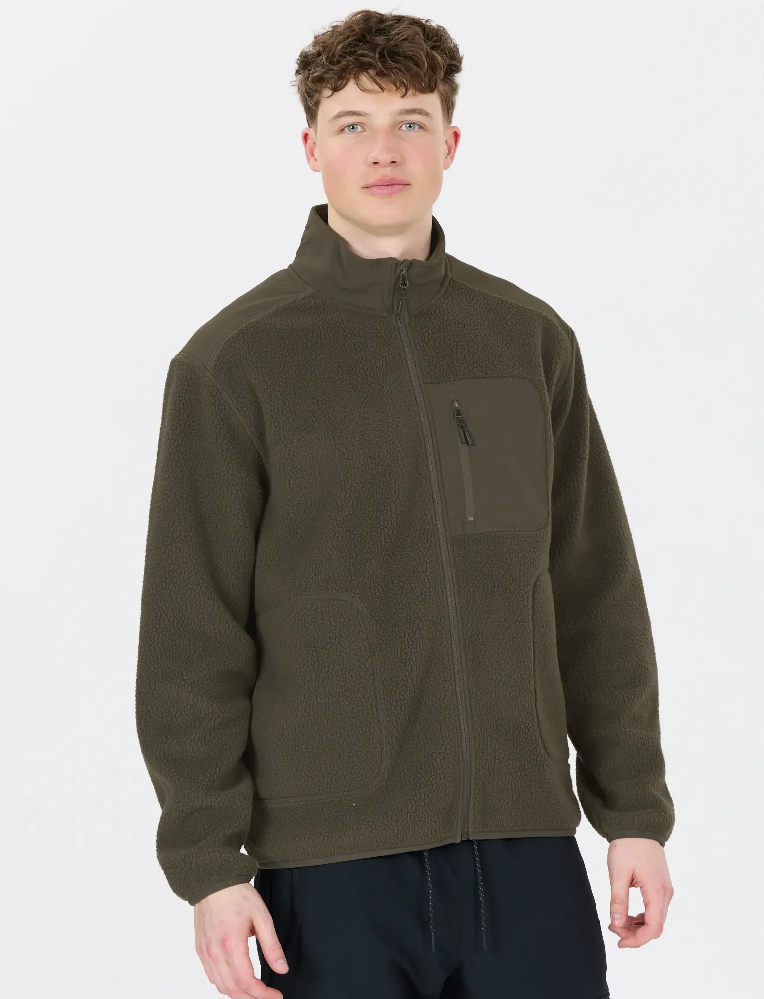 Whistler Felis M Teddy Jacket - Tänavastiil - BLACK INK / khaki/green