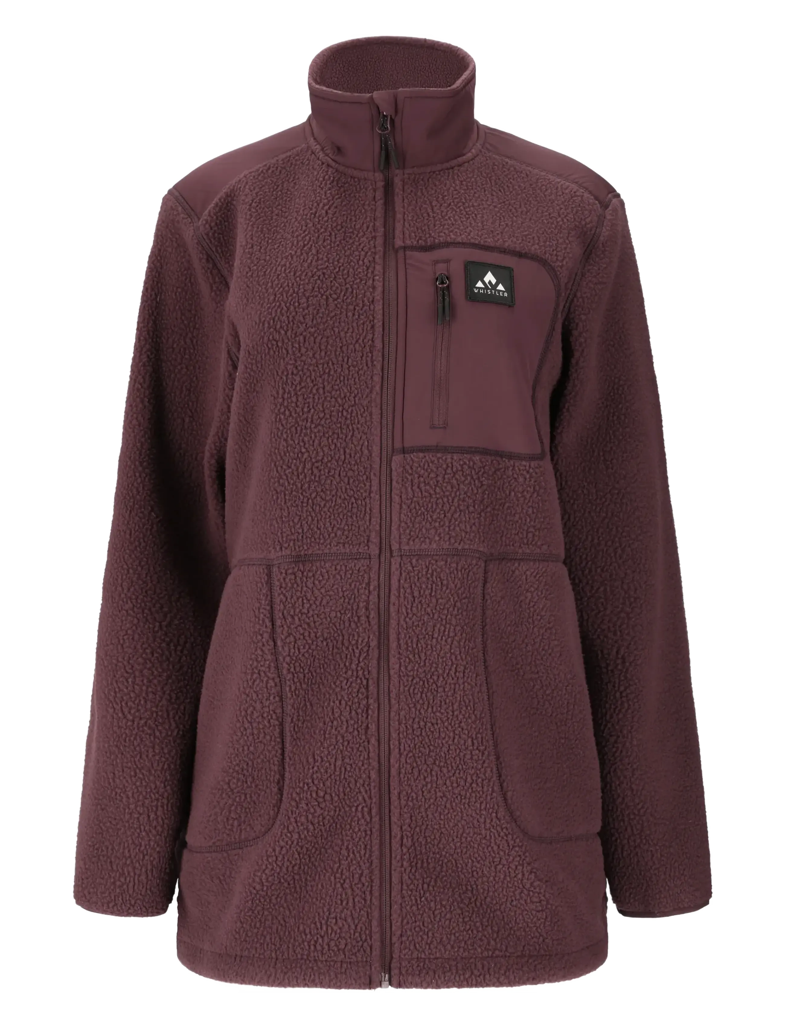 Whistler Felis W Long Teddy Jacket - Kleidung - FUDGE / burgundy