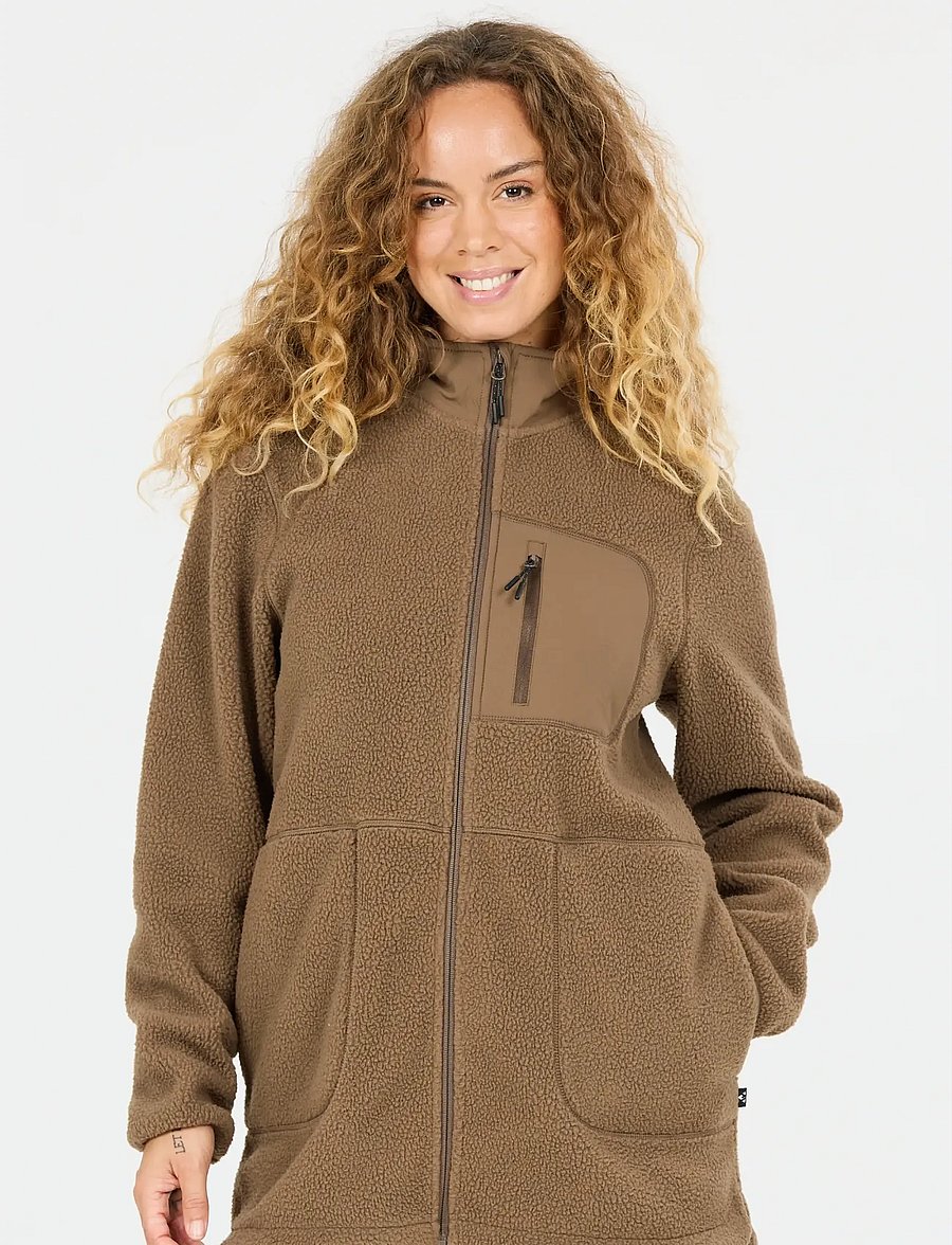 Whistler - Felis W Long Teddy Jacket - oberteile - teak - 0