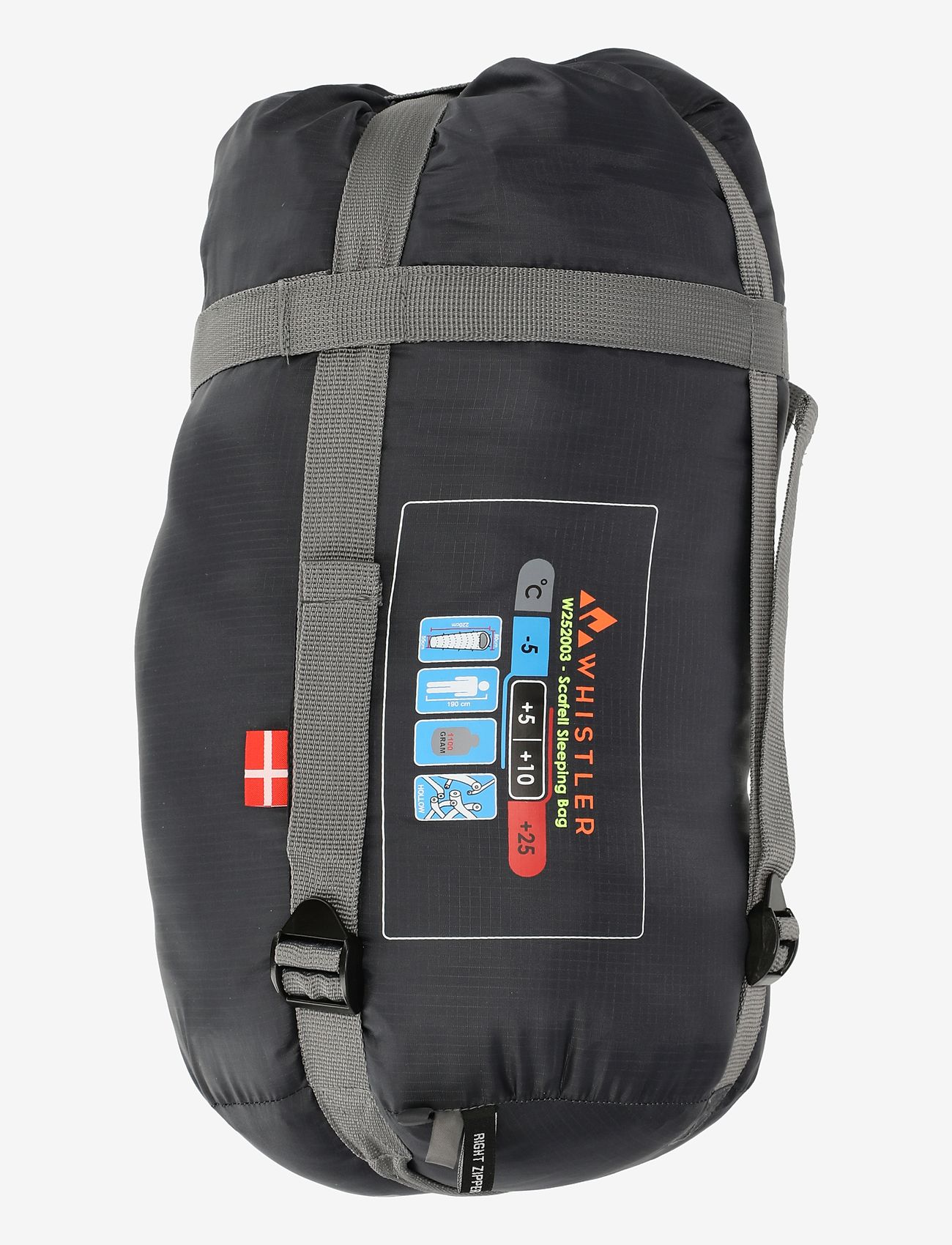 Whistler - Scafell +5 Sleeping Bag - vandringsutrustning - asphalt - 0