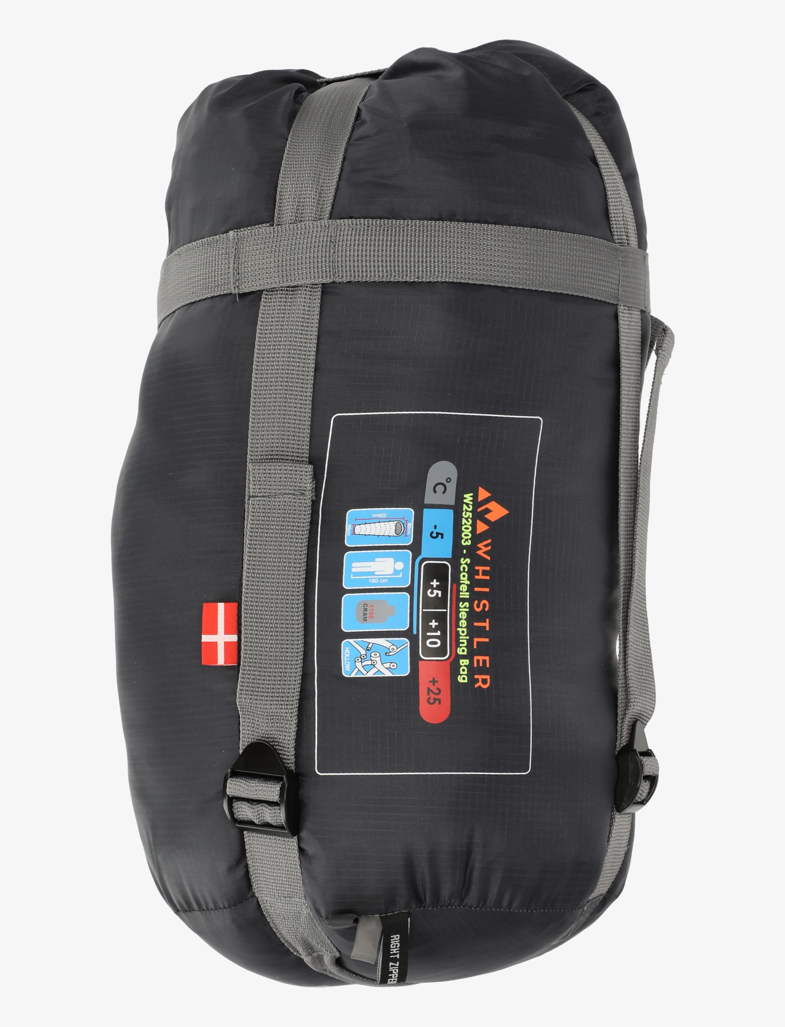 Whistler Scafell +5 Sleeping Bag - Utrustning - ASPHALT / grey