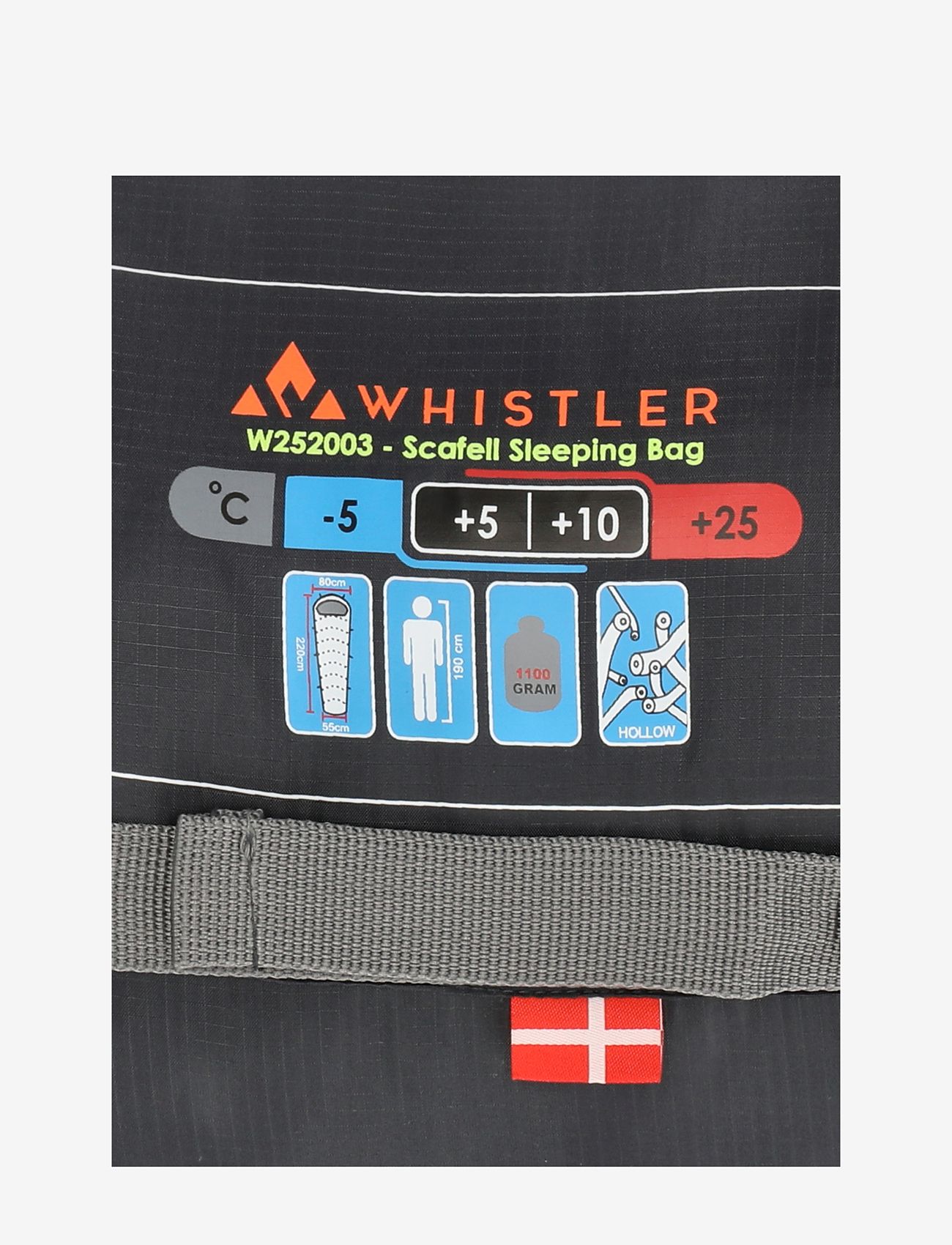 Whistler - Scafell +5 Sleeping Bag - vandringsutrustning - asphalt - 1