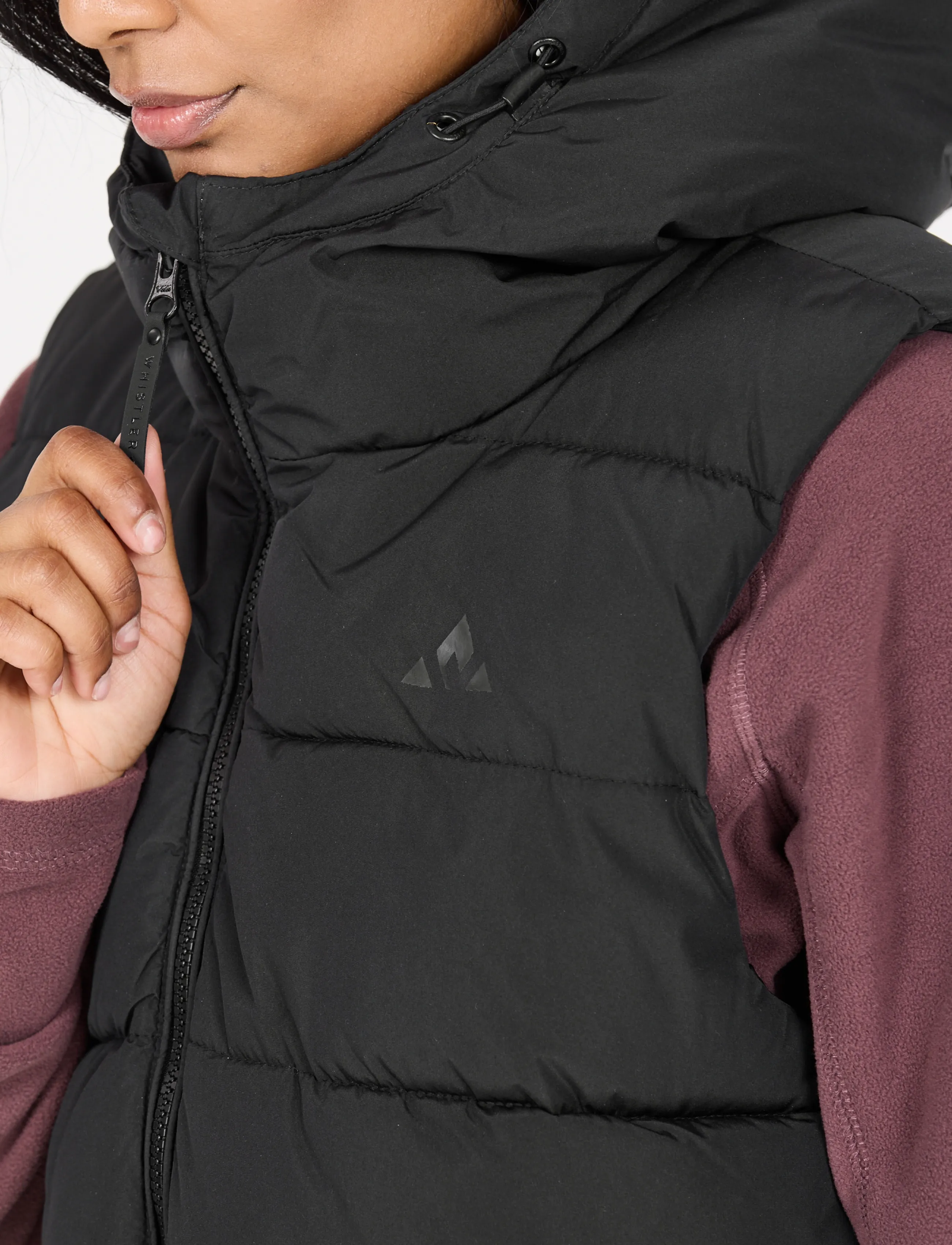 Whistler - Amaret W Long Puffer Vest - ytterkläder - black - 0