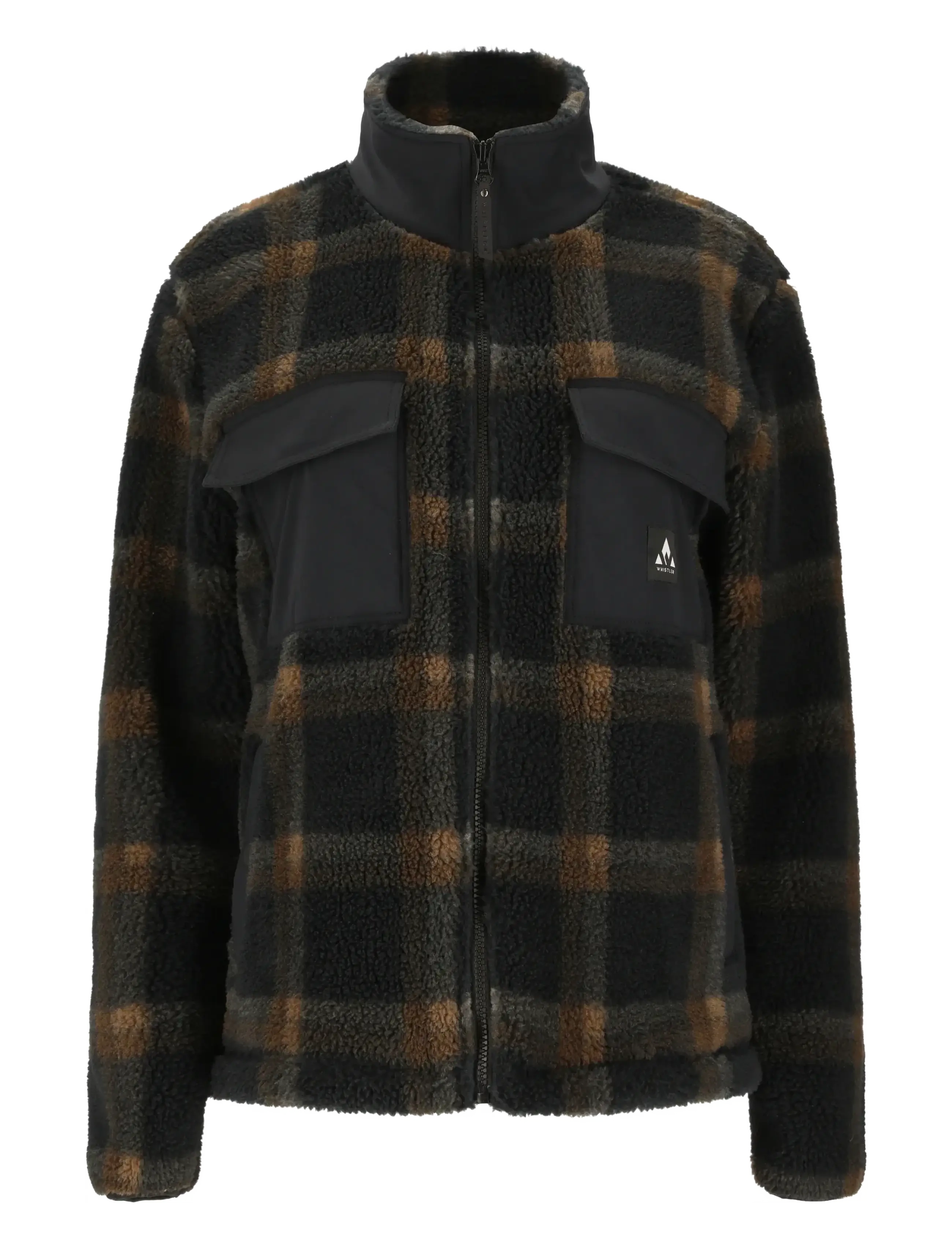 Whistler Carrillo W AOP Teddy Fleece Jacket - Fleece & mellanlager - BLACK / black