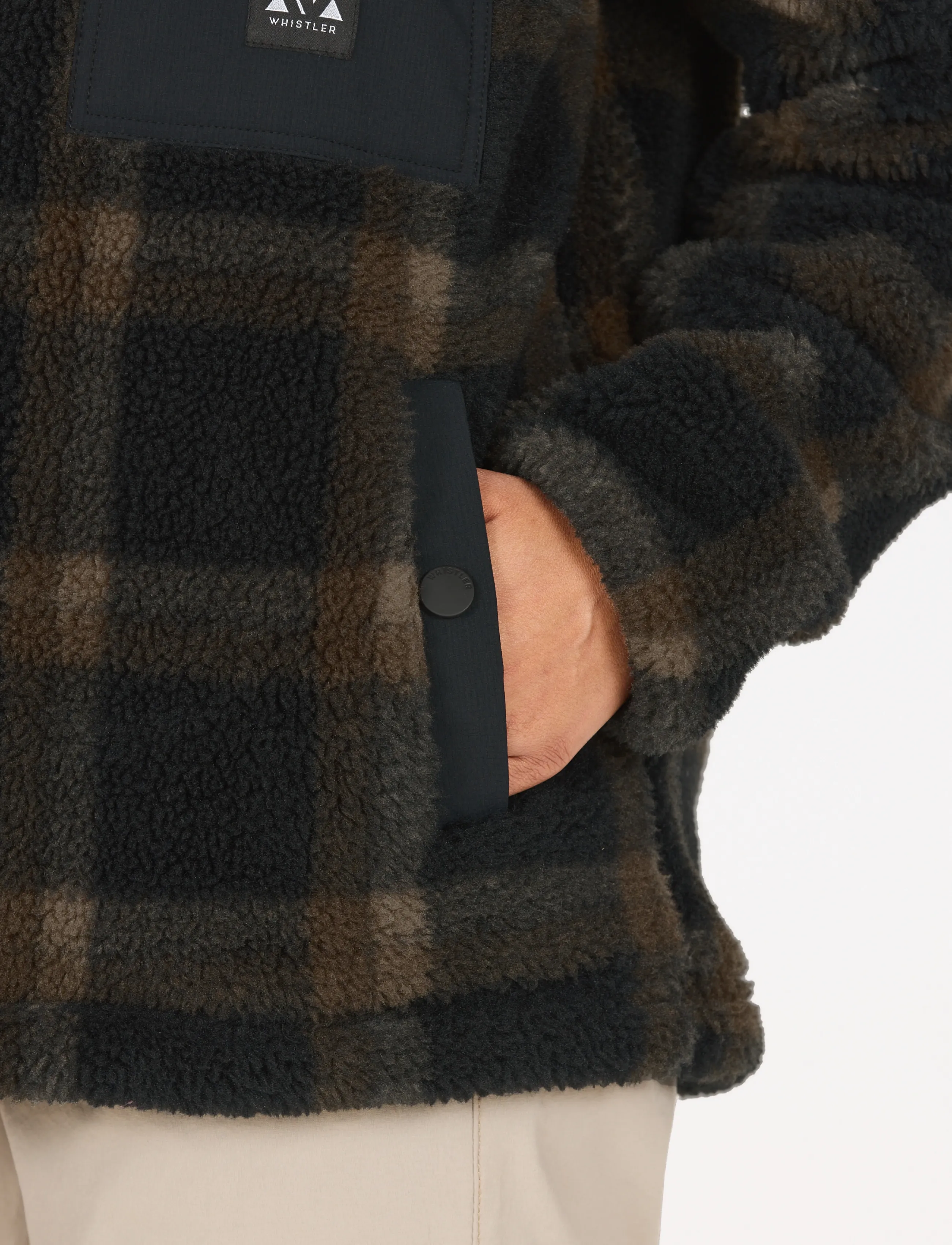 Whistler - Carrillo W AOP Teddy Fleece Jacket - Överdelar - black - 0
