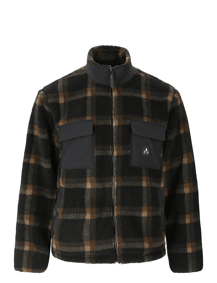Whistler - Carrillo M AOP Teddy Fleece Jacket - black - 1