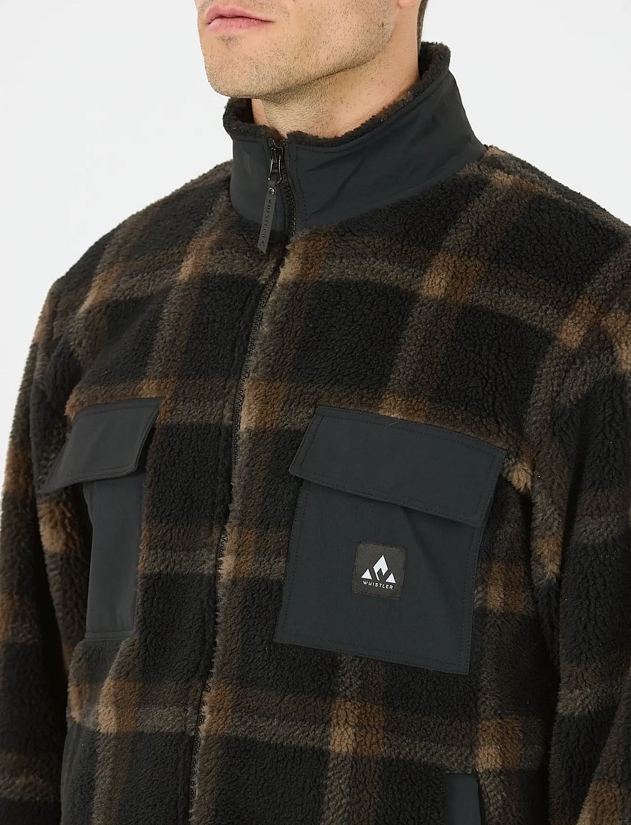 Whistler - Carrillo M AOP Teddy Fleece Jacket - black - 0