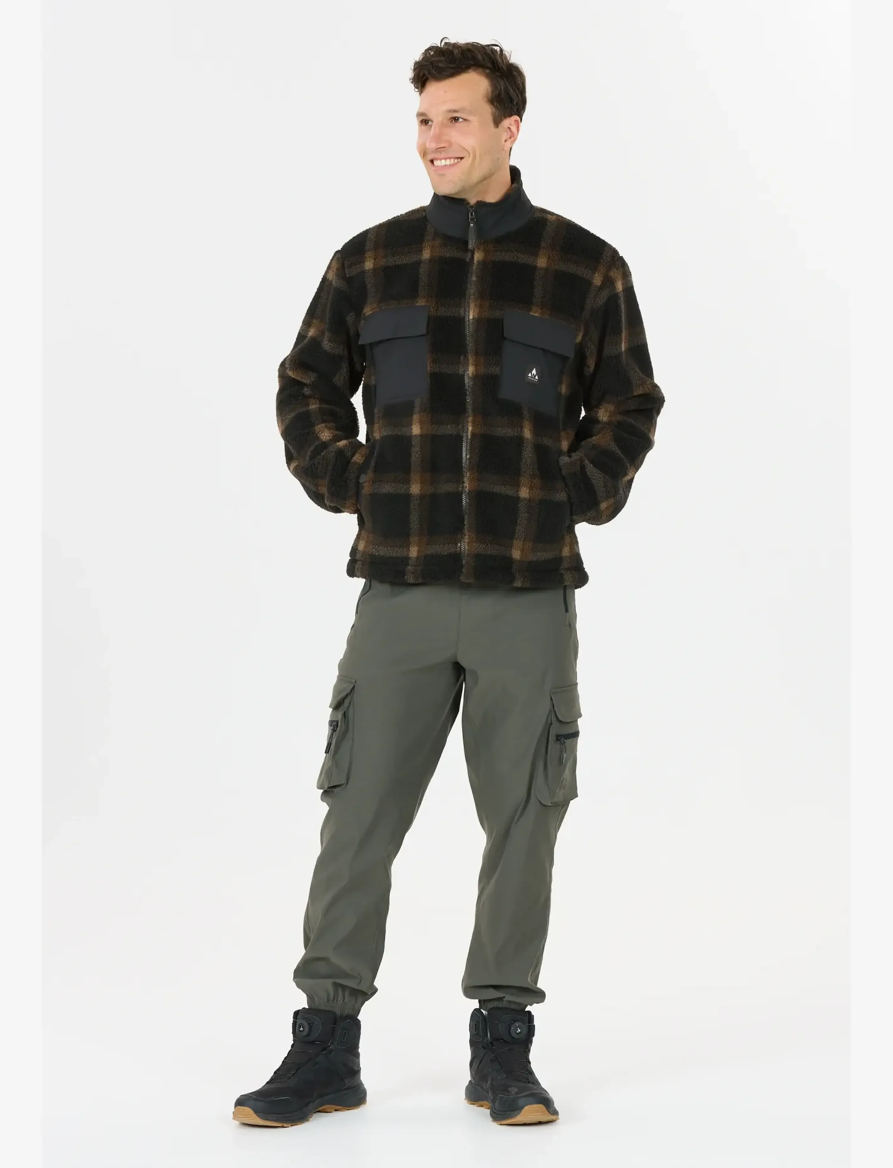 Whistler - Carrillo M AOP Teddy Fleece Jacket - black - 4