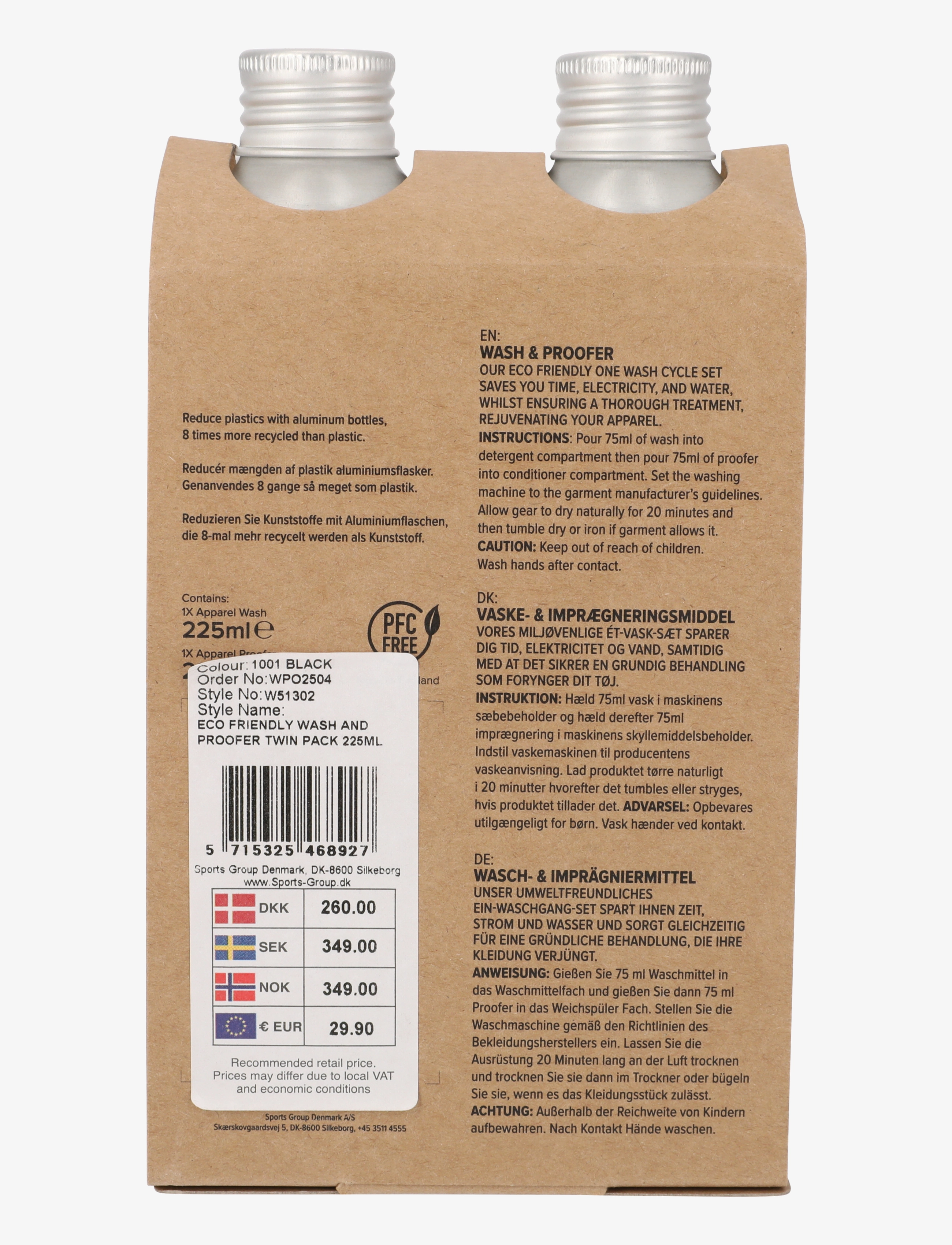 Whistler - Wash and Proofer Twin Pack 225ml - black - 1