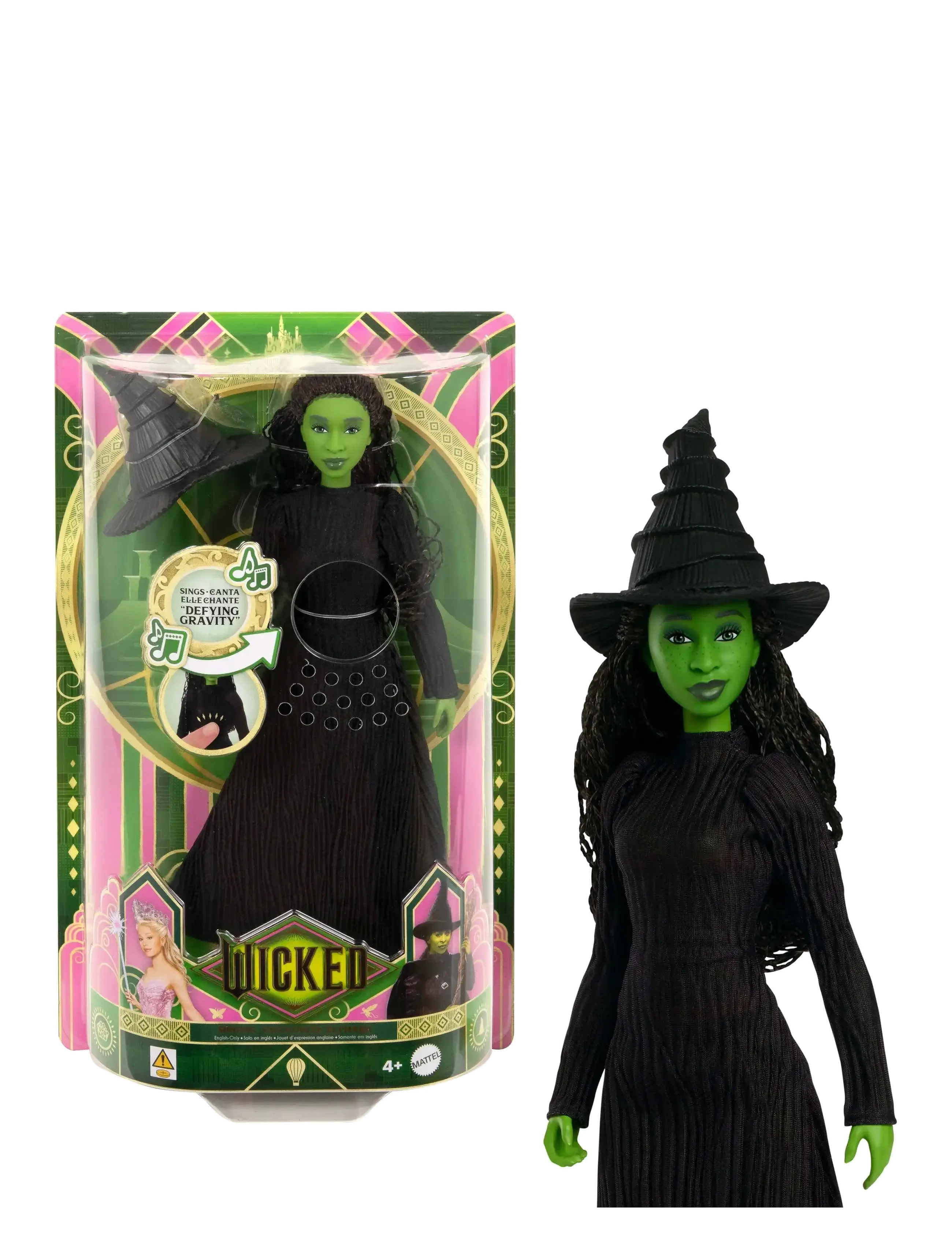 Wicked Wicked Singing Elphaba Fashion Doll, Posable with Removable Movie Fashions & Accessories - 4 for 3 - MULTI COLOR / multi