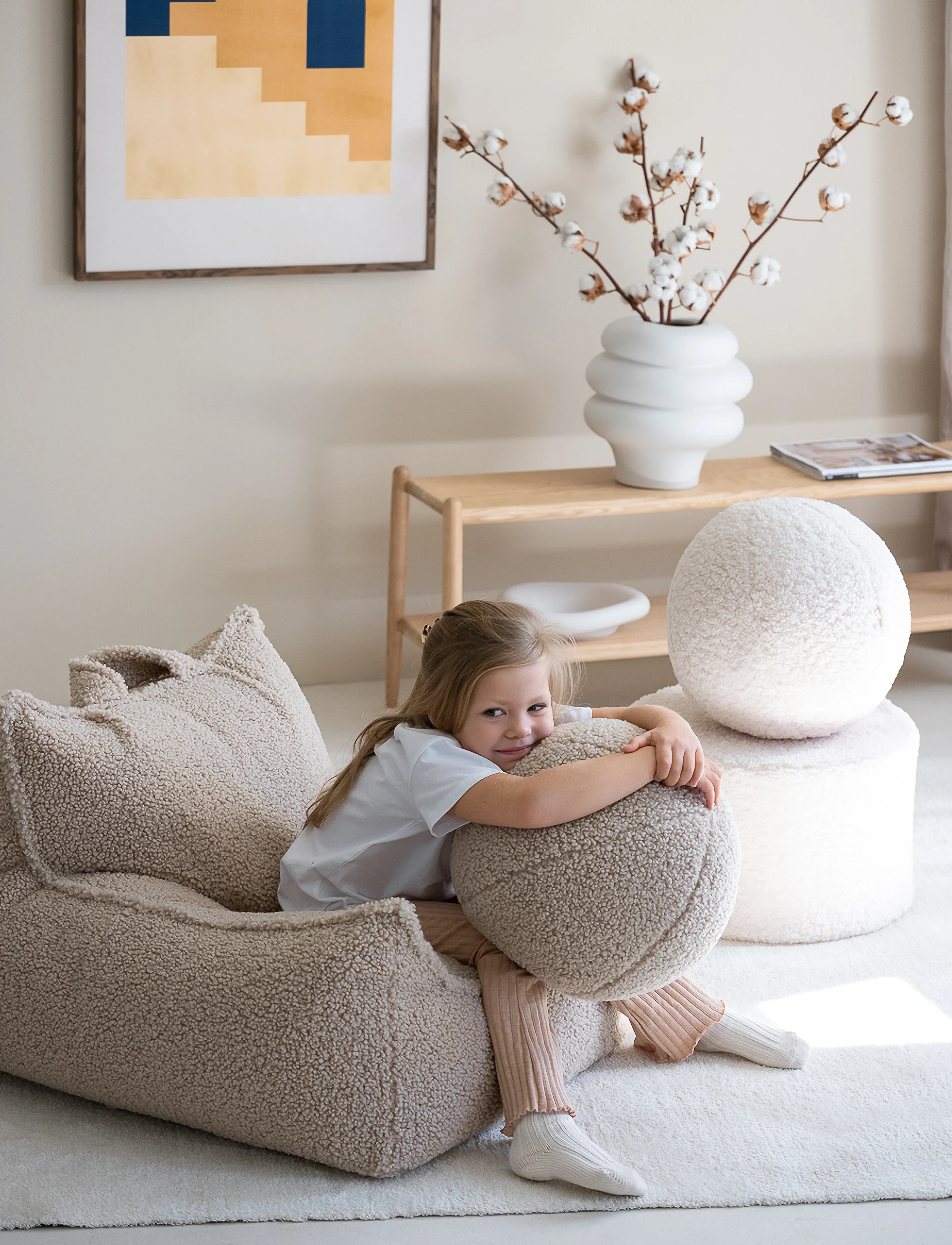 Wigiwama - Beanbag Chair teddy - puffer og lenestoler - biscuit - 4